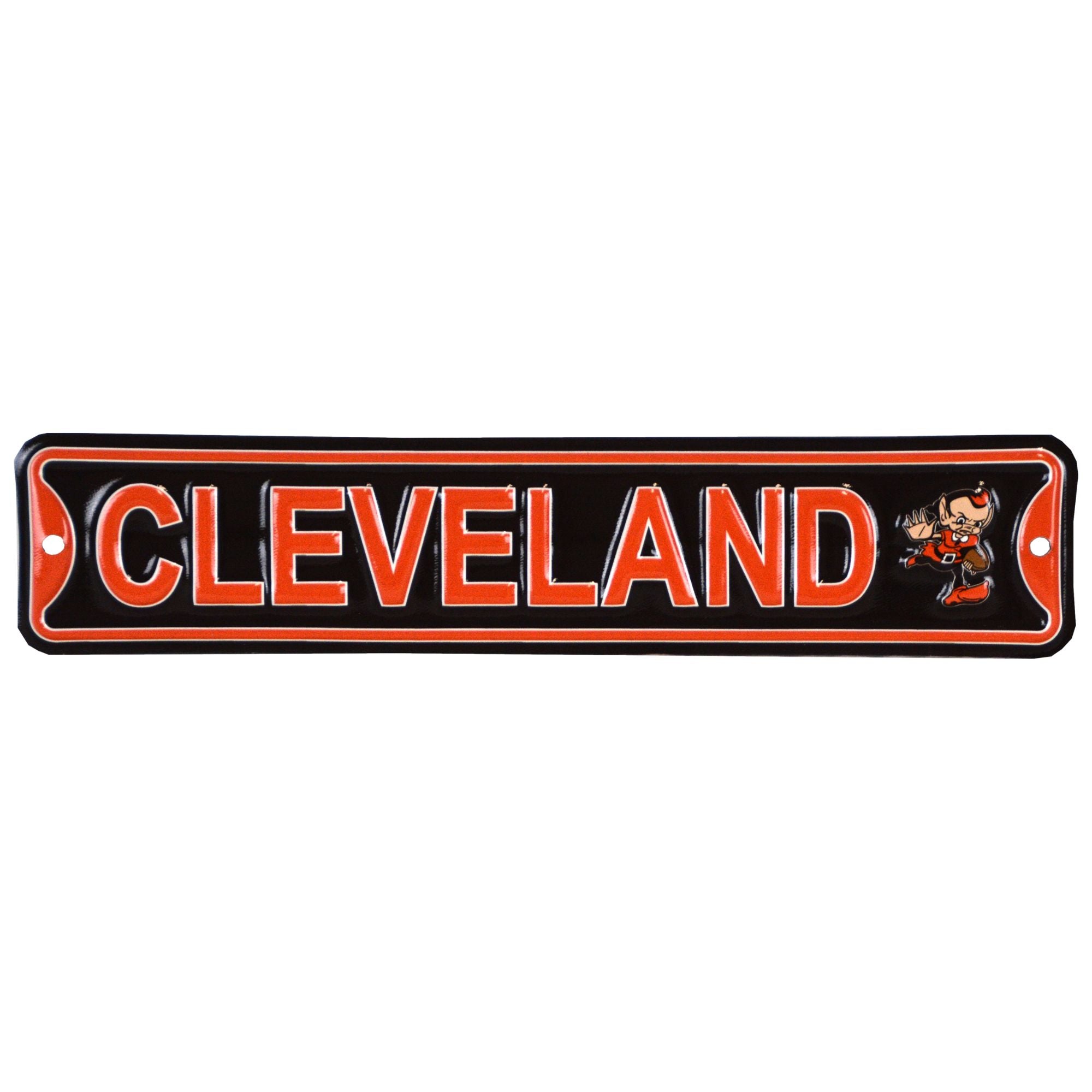 Cleveland Browns - CITY LOGO- Steel Embossed NFL Mini Street Sign