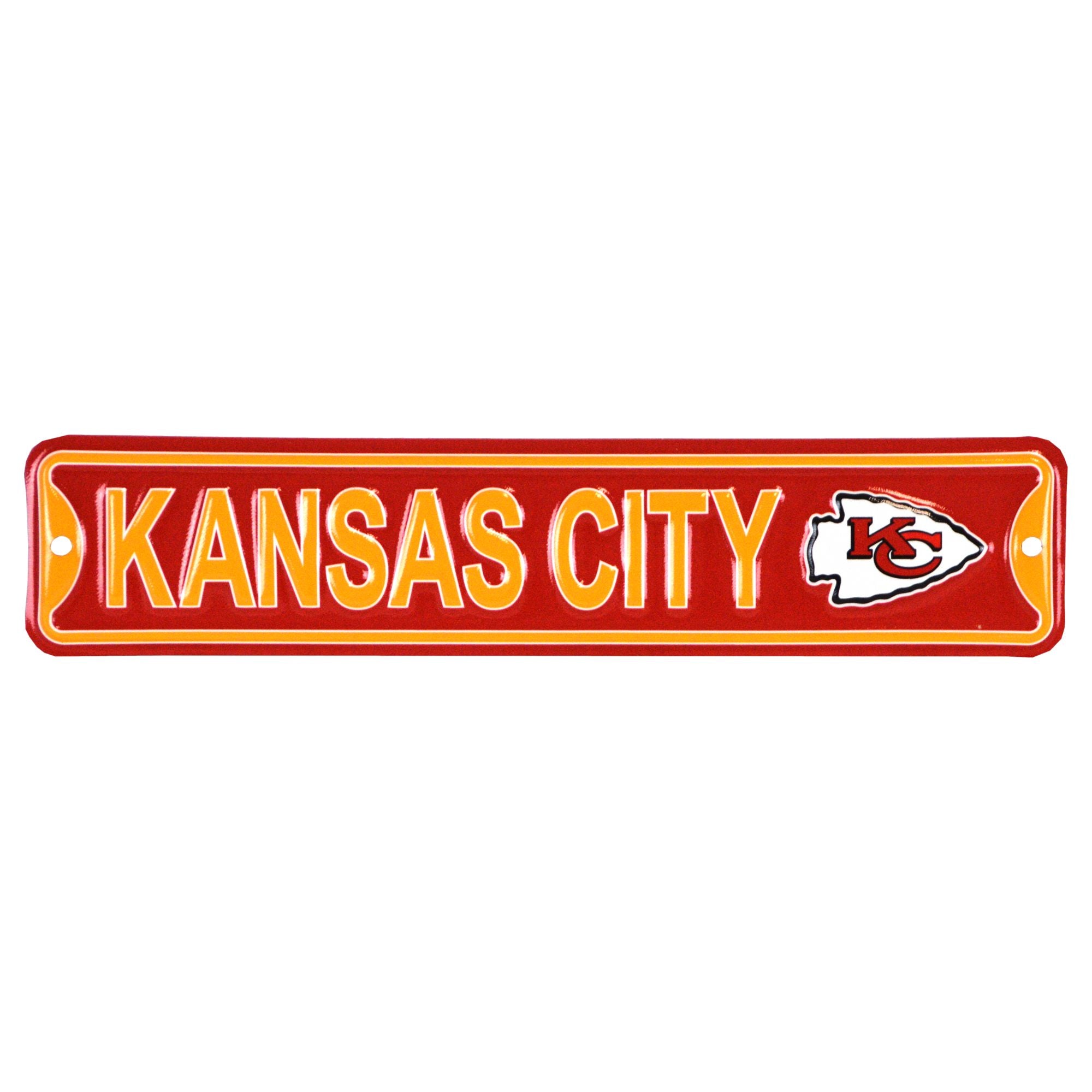 Kansas City Chiefs - CITY LOGO- Steel Embossed NFL Mini Street Sign