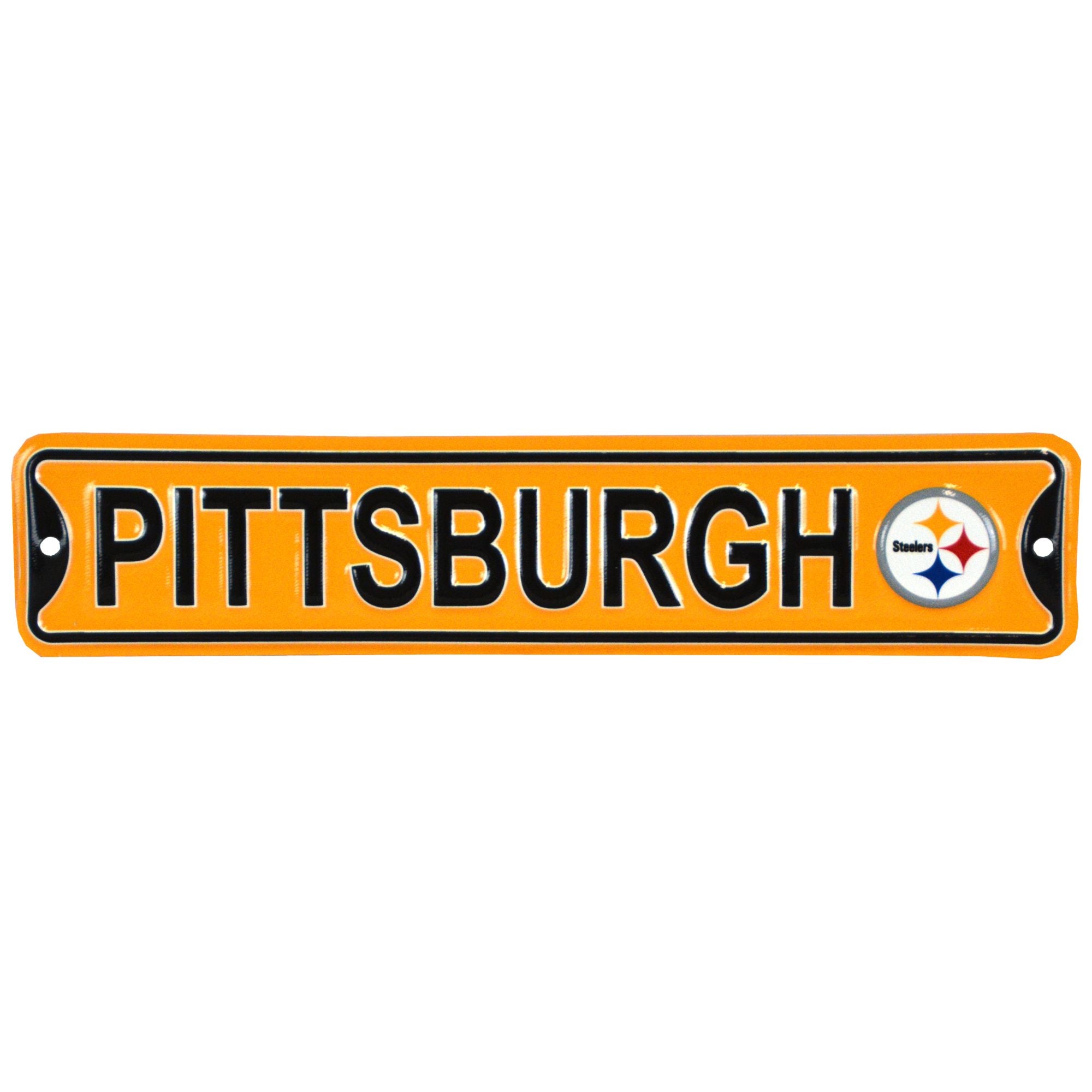 Pittsburgh Steelers - CITY LOGO - Steel Embossed NFL Mini Street Signs