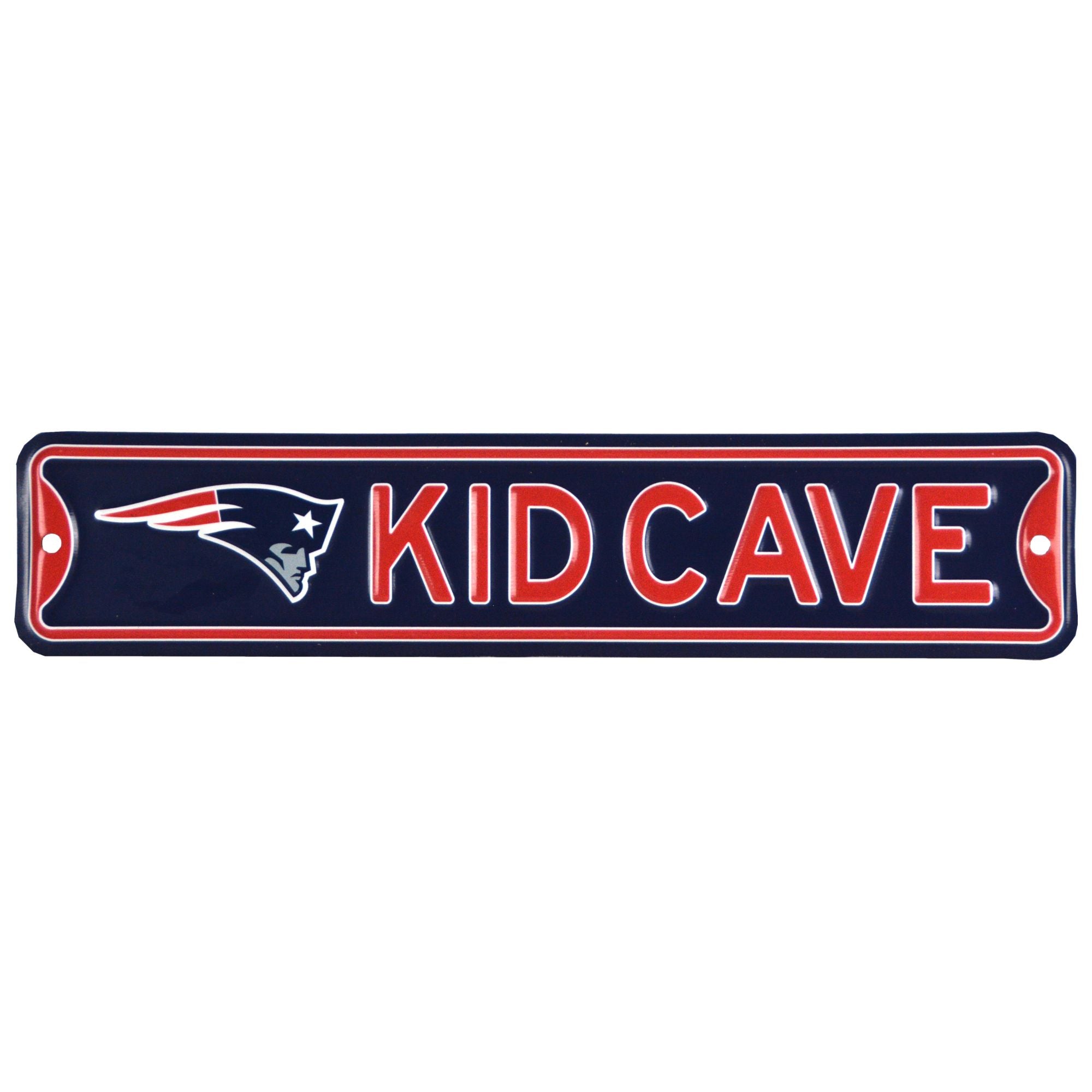 New England Patriots - KID CAVE -Steel Embossed NFL Mini Street Sign