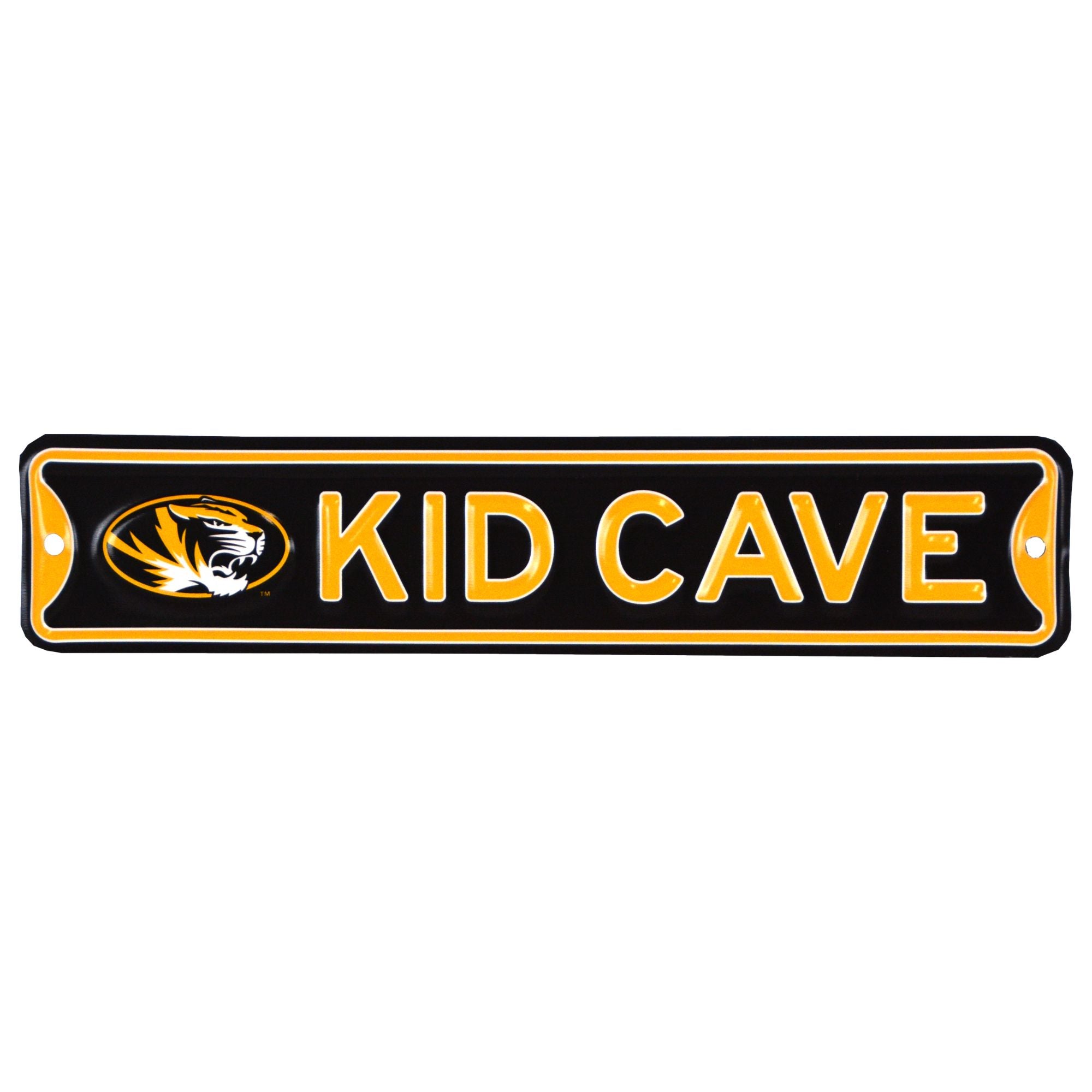 Missouri Tigers - KID CAVE -Steel Embossed NCAA Mini Street Sign