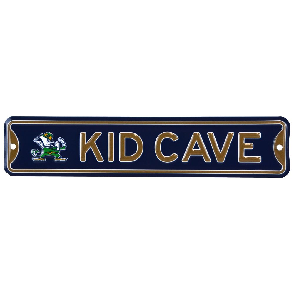 Notre Dame Fighting Irish - KID CAVE - Steel Embossed Mini Street Sign
