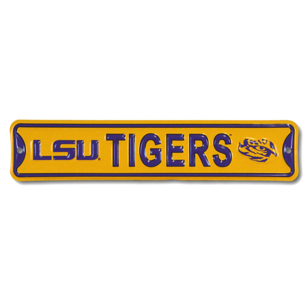 LSU Tigers - Steel Embossed NCAA Mini Street Sign