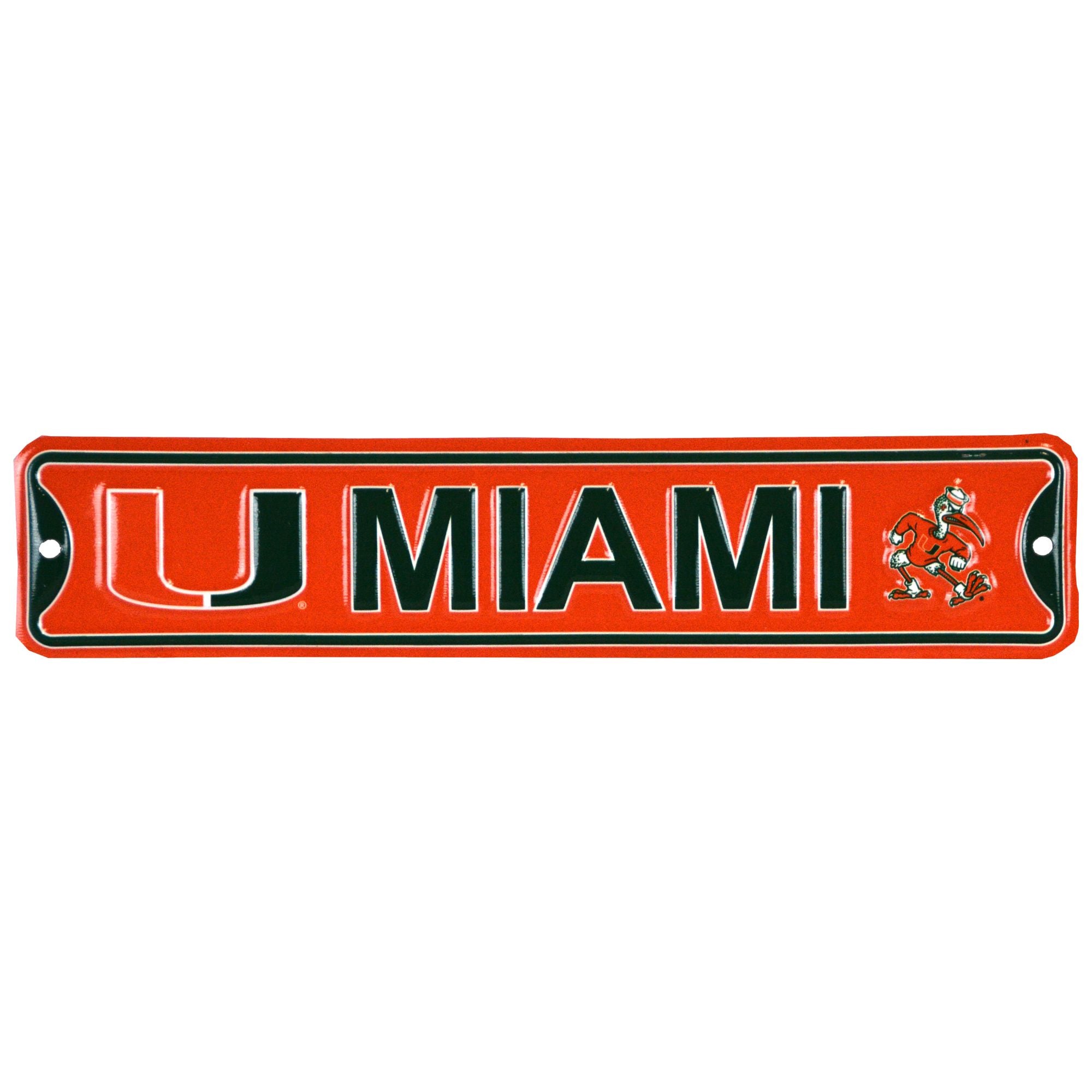 Miami Hurricanes - Steel Embossed NCAA Mini Street Sign
