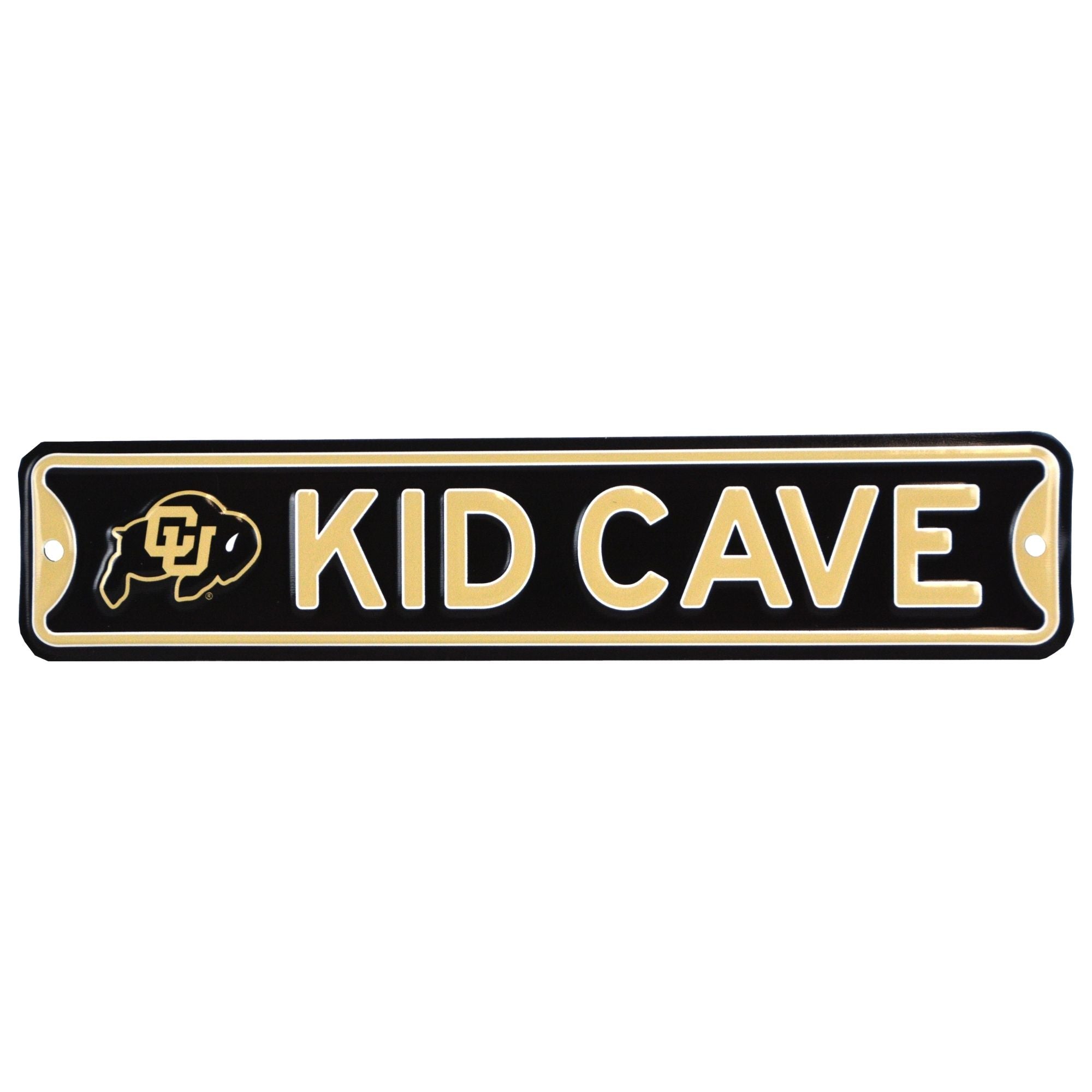Colorado Buffalos  - KID CAVE -Steel Embossed NCAA Mini Street Sign