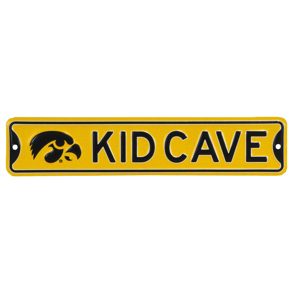 Iowa Hawkeyes - KID CAVE -Steel Embossed NCAA Mini Street Sign