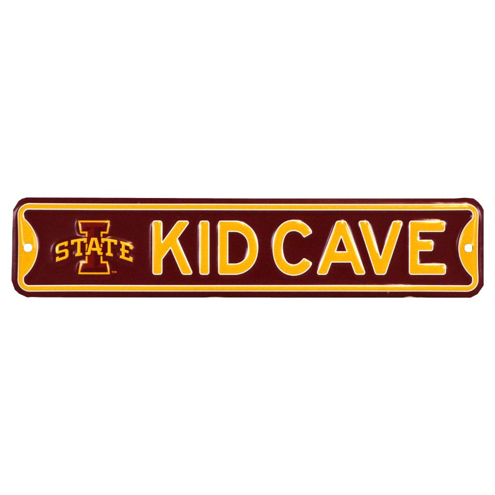 Iowa State Cyclones - KID CAVE -Steel Embossed NCAA Mini Street Sign