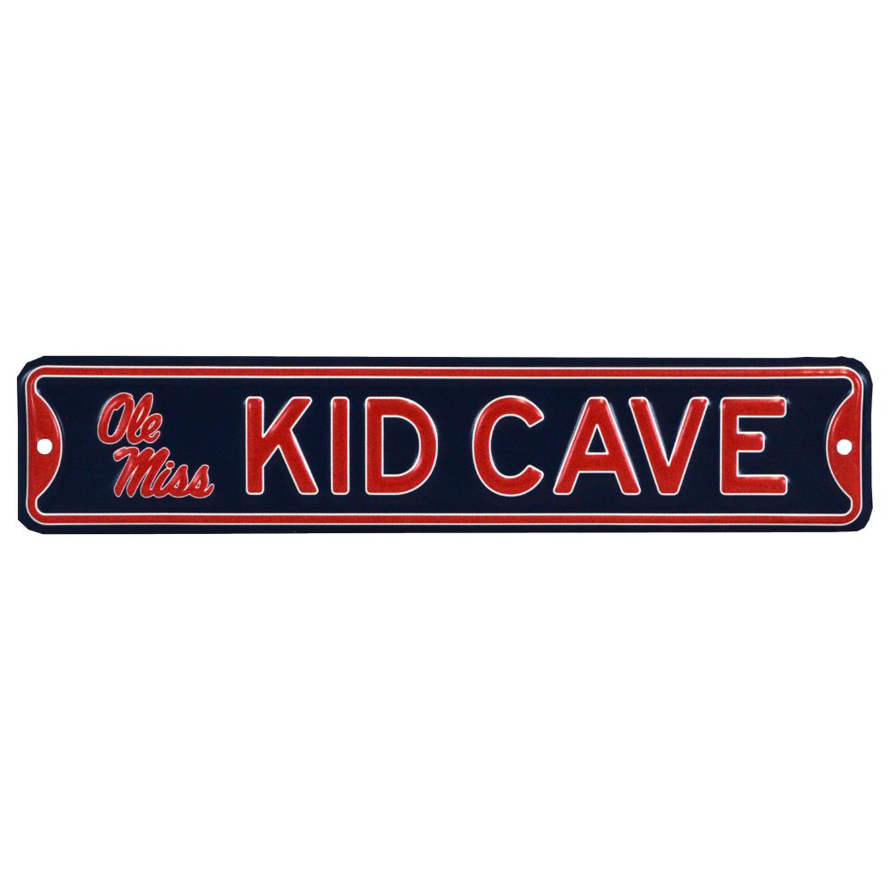 Mississippi Rebels - KID CAVE -Steel Embossed NCAA Mini Street Sign