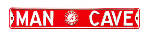 Alabama Crimson Tide - MAN CAVE - Embossed Steel Street Sign