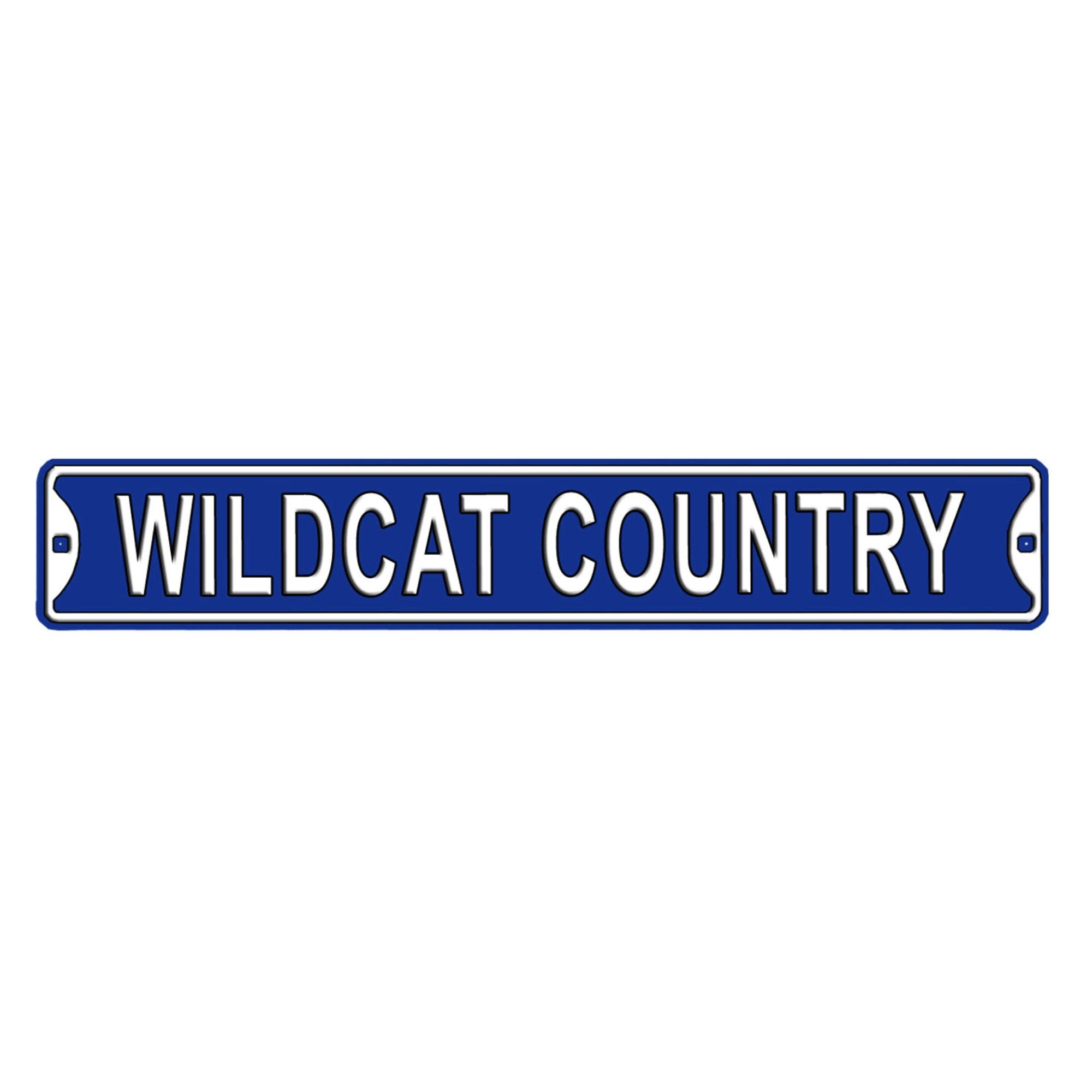 Wildcat Country - Kentucky Wildcats - Embossed Steel Street Sign