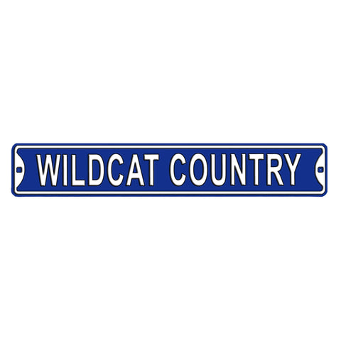 Wildcat Country - Kentucky Wildcats - Embossed Steel Street Sign