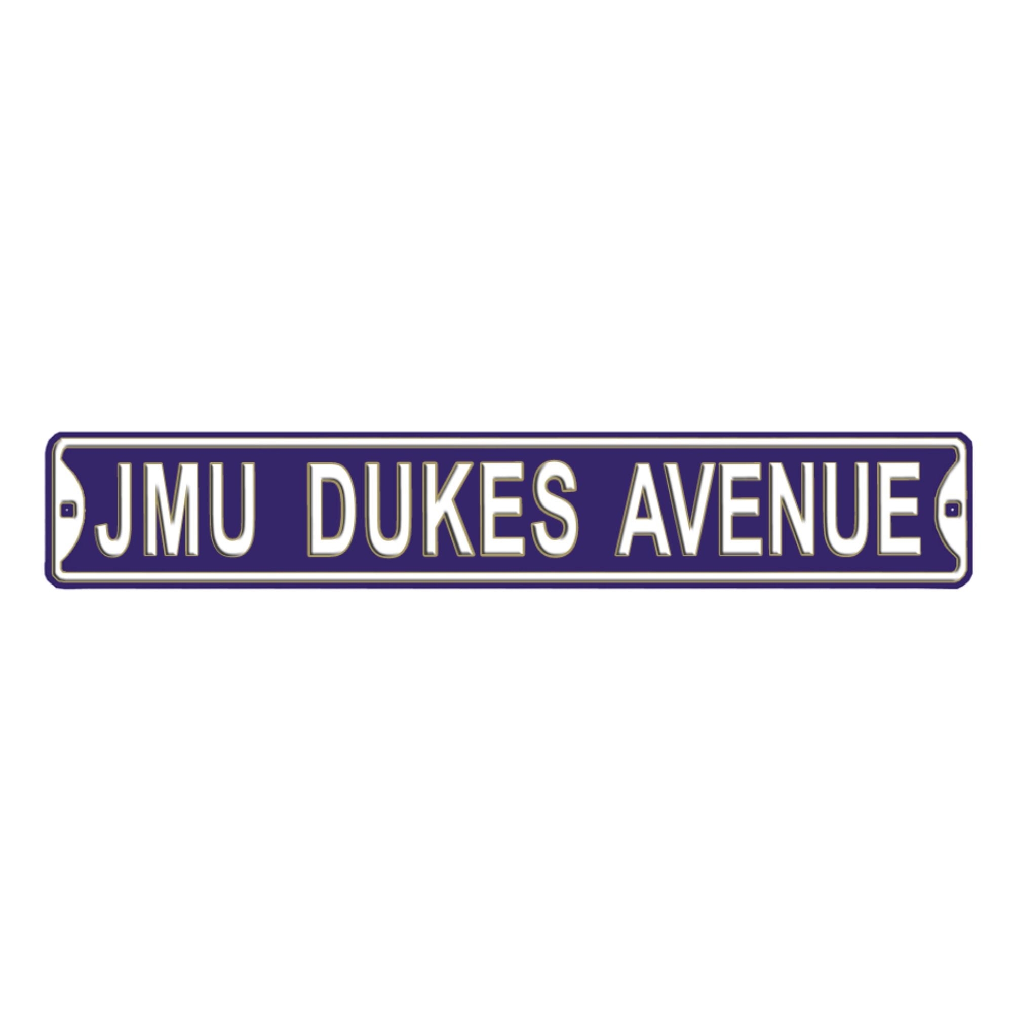 James Madison Dukes - JMU DUKES AVE - Embossed Steel Street Sign