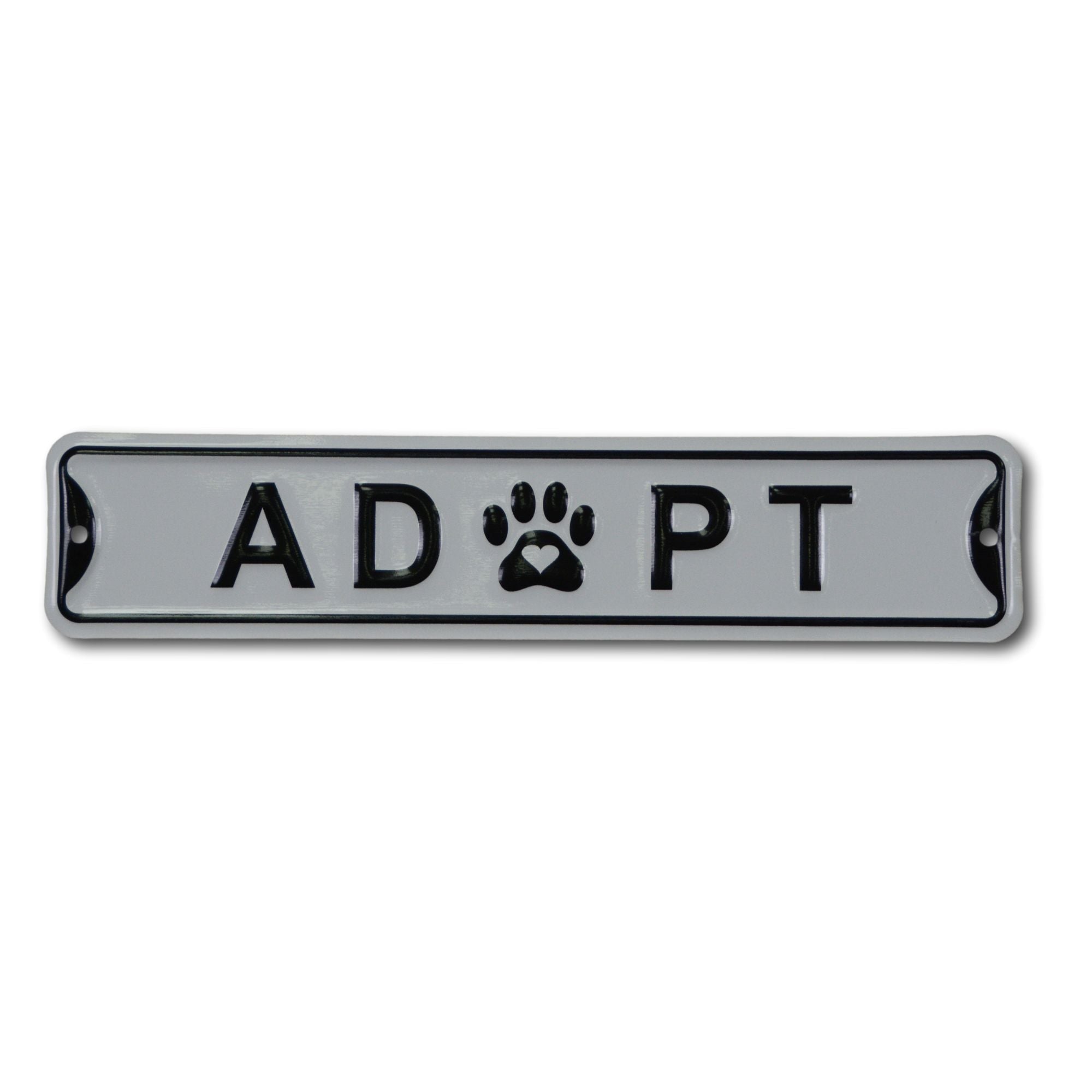 ADOPT - Steel Embossed Mini Street Sign