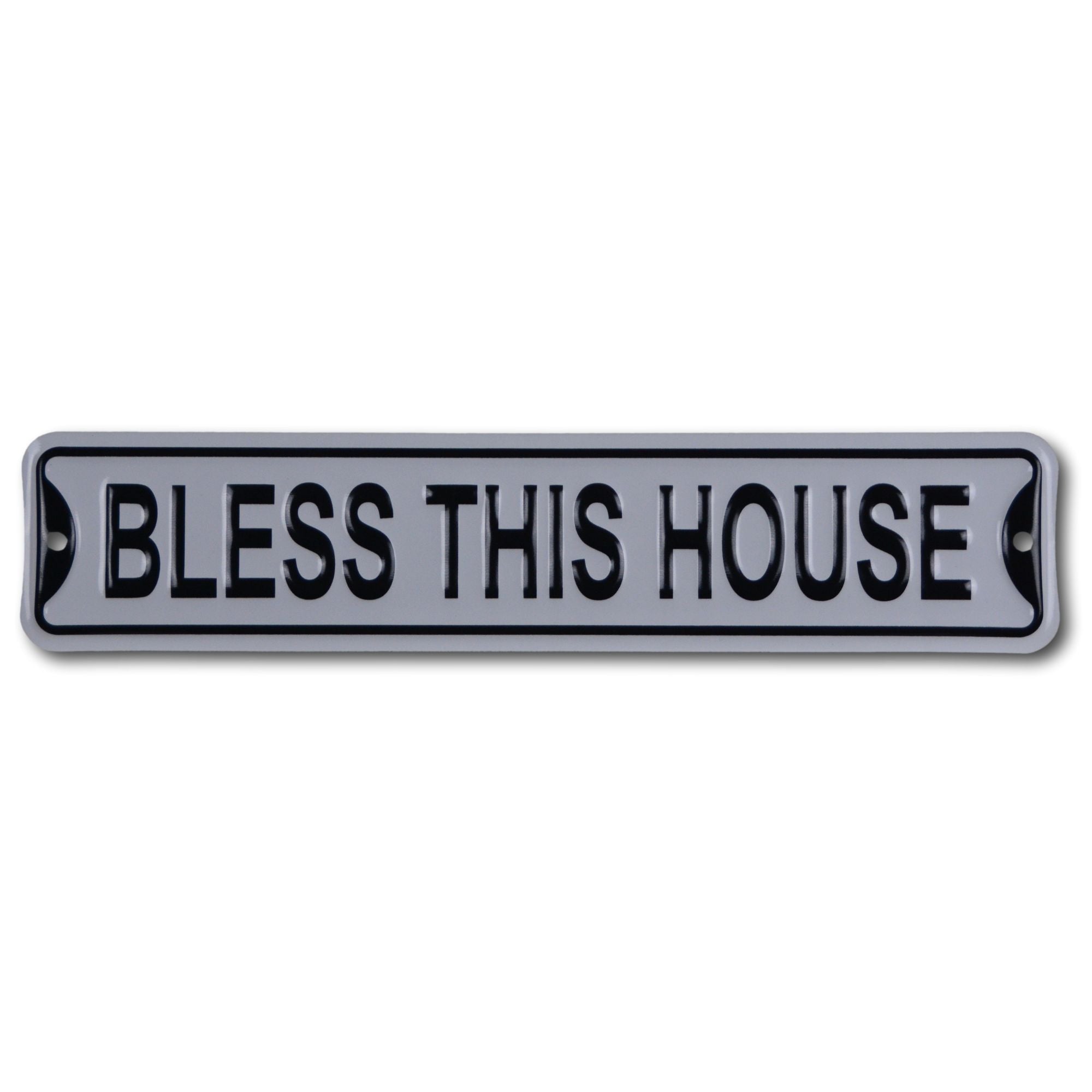 BLESS THIS HOUSE - Steel Embossed Mini Street Sign