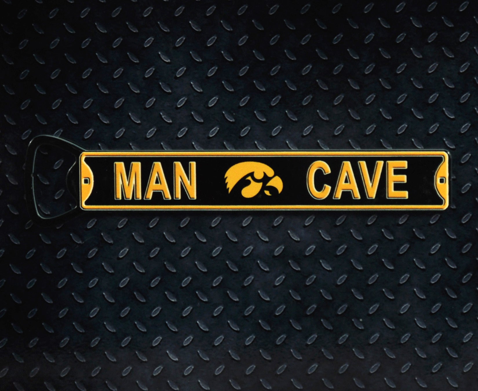 Iowa Hawkeyes - MAN CAVE - Steel Bottle Opener