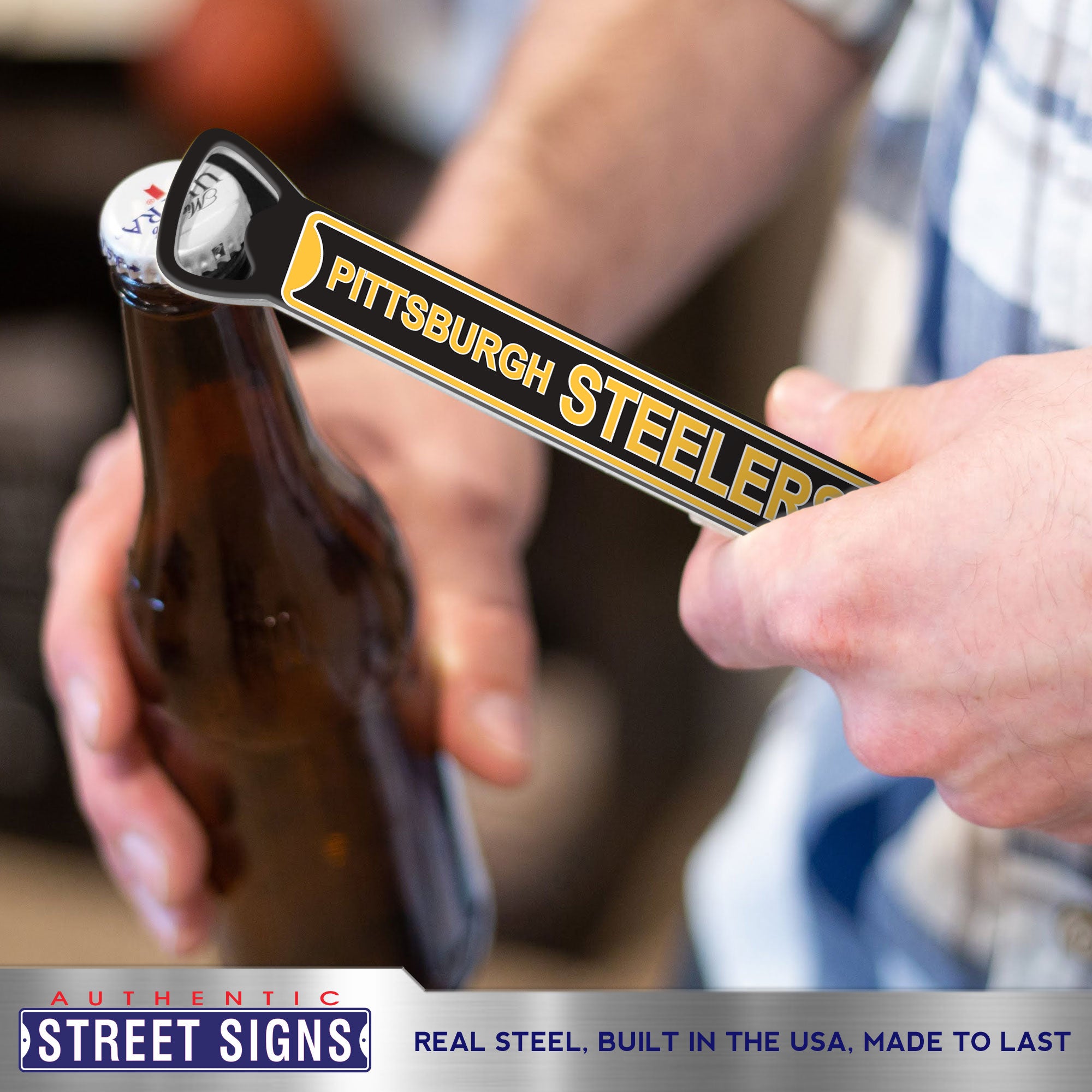 Pittsburgh Pirates - PITTSBURGH STEELERS AVE - Steel Bottle Opener