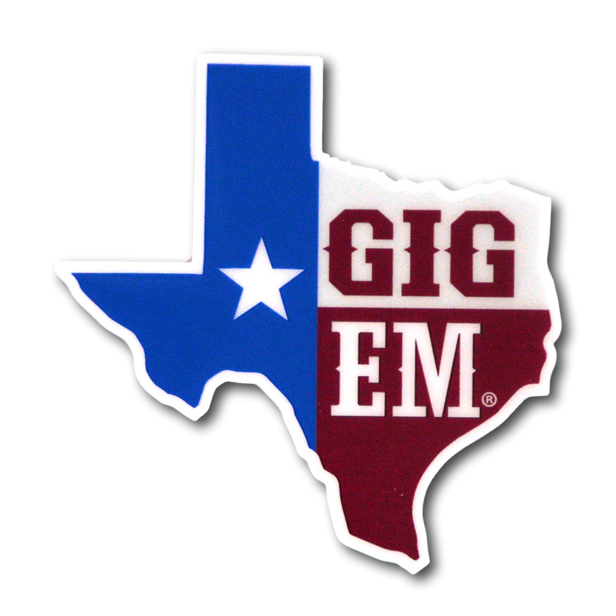 Texas A&M Aggies - GIG EM - Steel Logo Patriotic NCAA Super Magnet