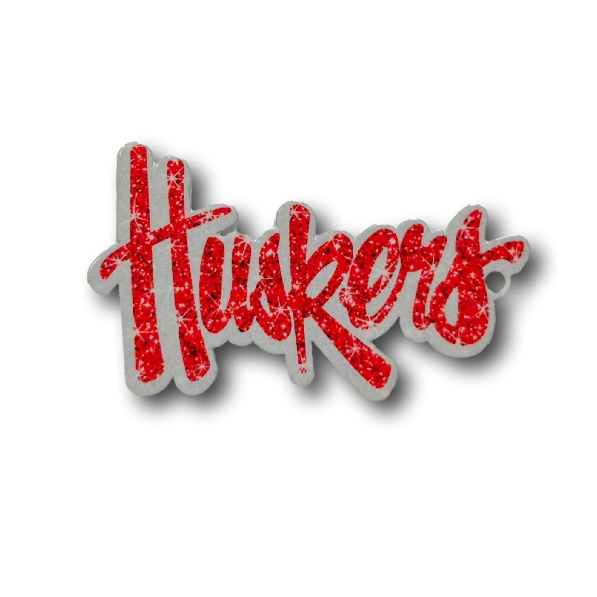 Nebraska Cornhuskers - Glitter Script Steel Super Magnet