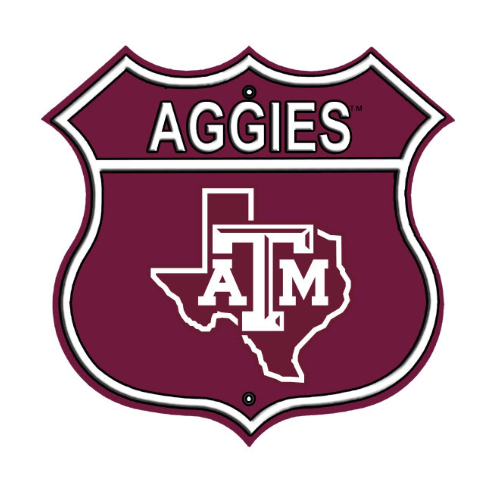 Texas A&M Aggies Embossed Steel Route Sign