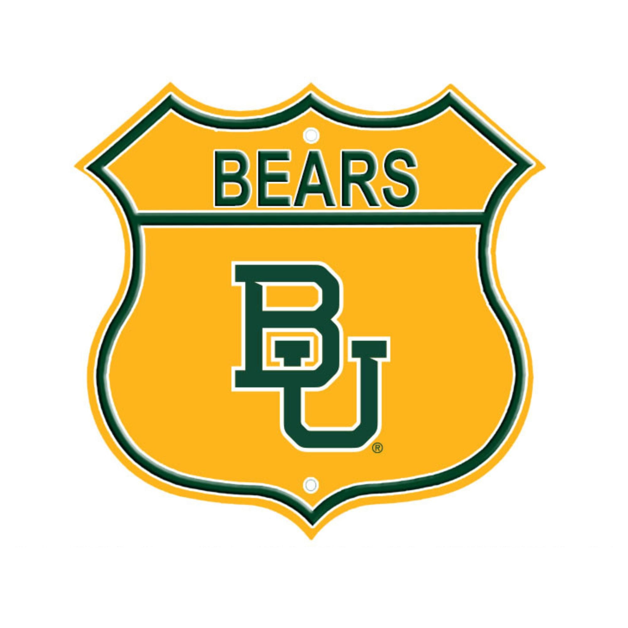 Baylor Bears Embossed Steel Route Sign