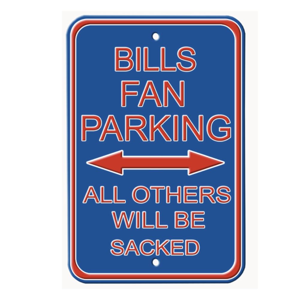 Bills/Sacked New Colors - Embossed Steel Parking Sign