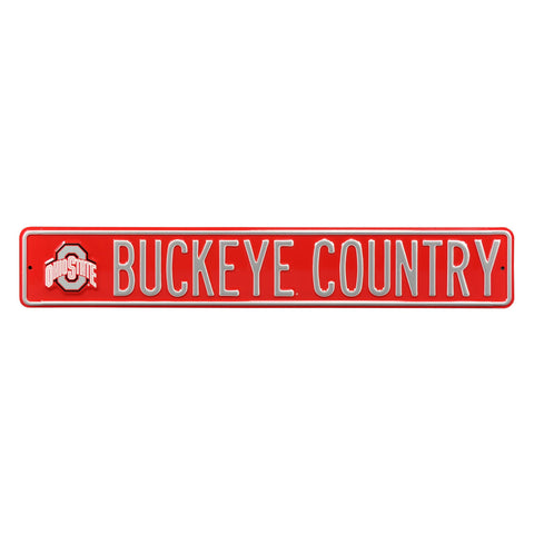 Buckeye Country- Ohio State Buckeyes - Embossed Steel Street Sign