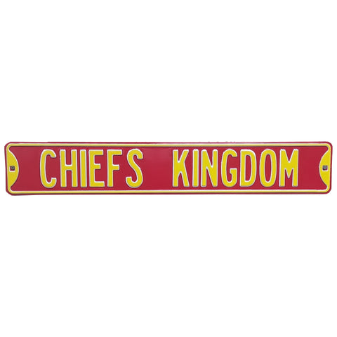 Kansas City Chiefs - CHIEFS KINGDOM (NO LOGO) - Embossed Steel Street Sign