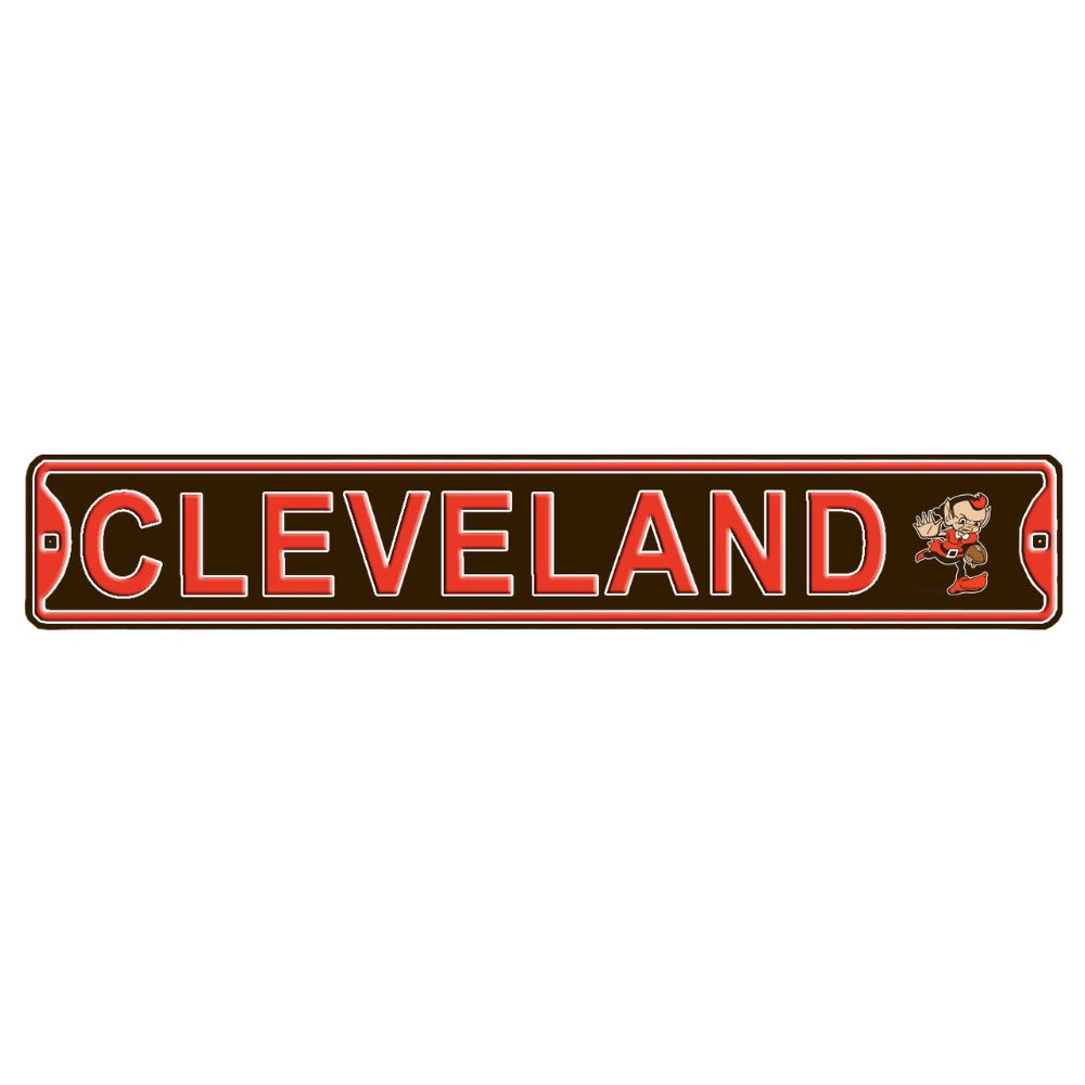 Cleveland Browns - CITY LOGO- Steel Embossed NFL Mini Street Sign