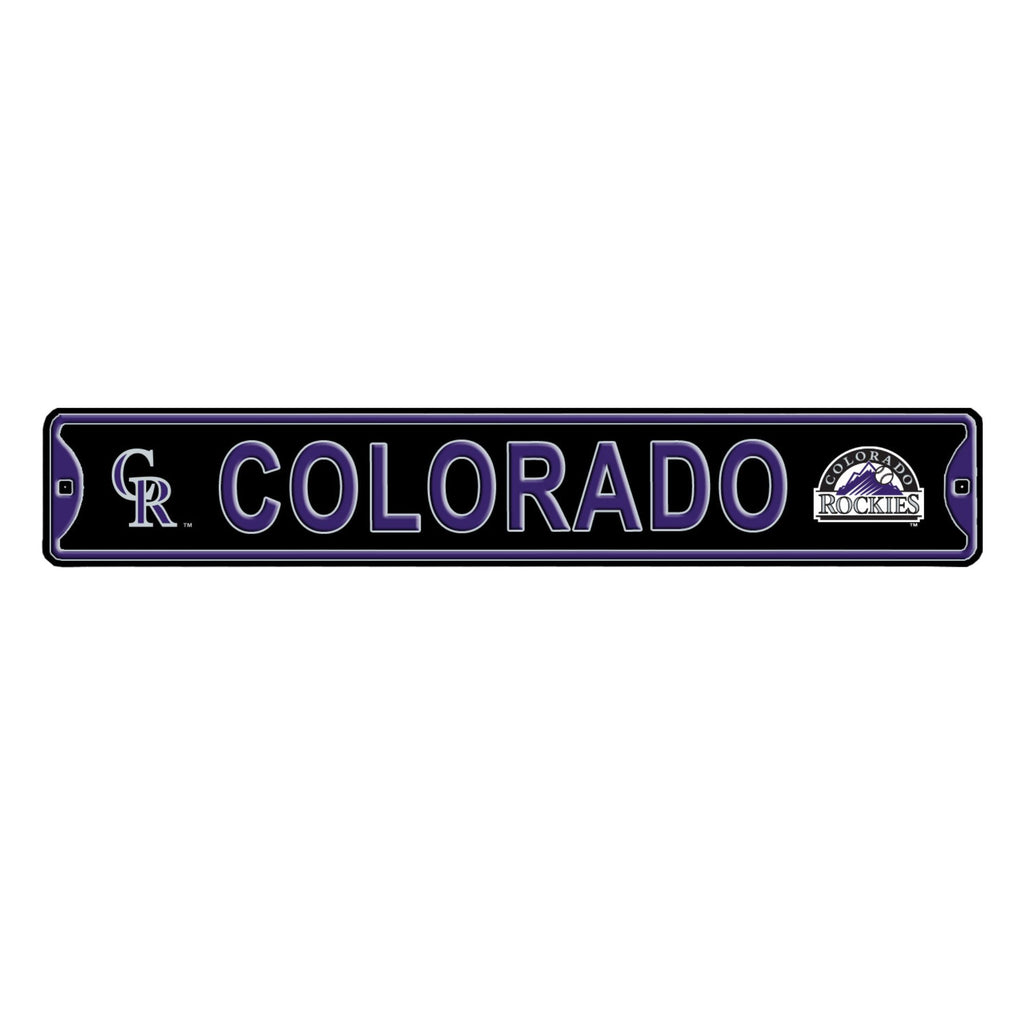 Colorado Rockies -CITY LOGO- Steel Embossed MLB Mini Street Sign