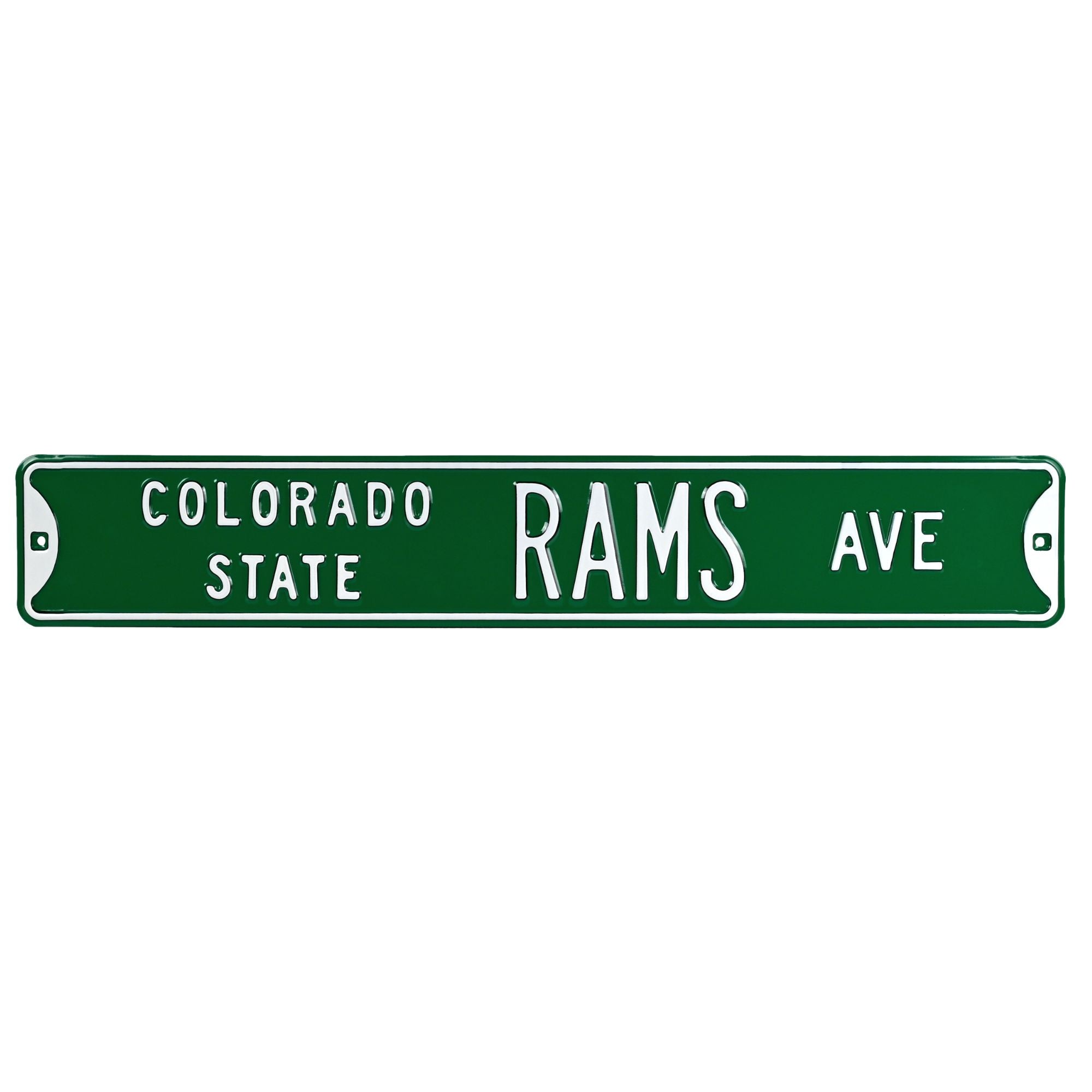 Colorado State Rams - COLORADO STATE RAMS AVE - Embossed Steel Logo Street Sign