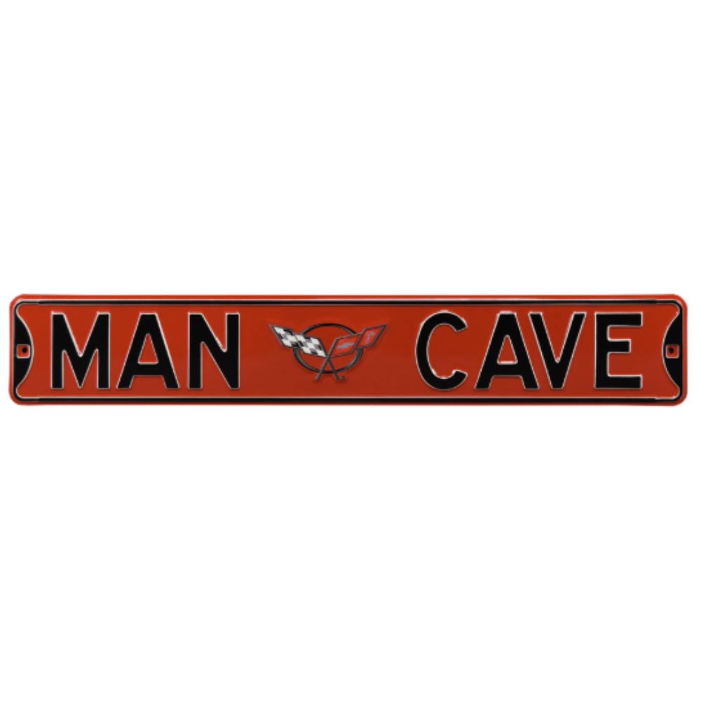 Corvette - MAN CAVE C5- Embossed Steel Street Sign