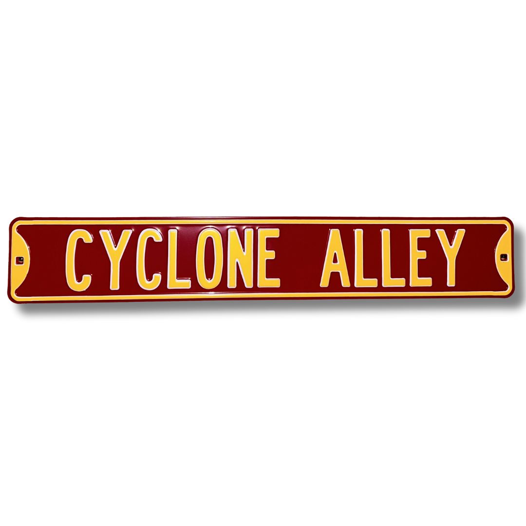 Iowa State Cyclones - CYCLONE ALLEY - Embossed Steel Street Sign ...
