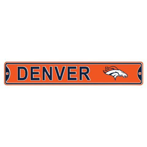Denver Broncos - CITY LOGO- Steel Embossed NFL Mini Street Sign