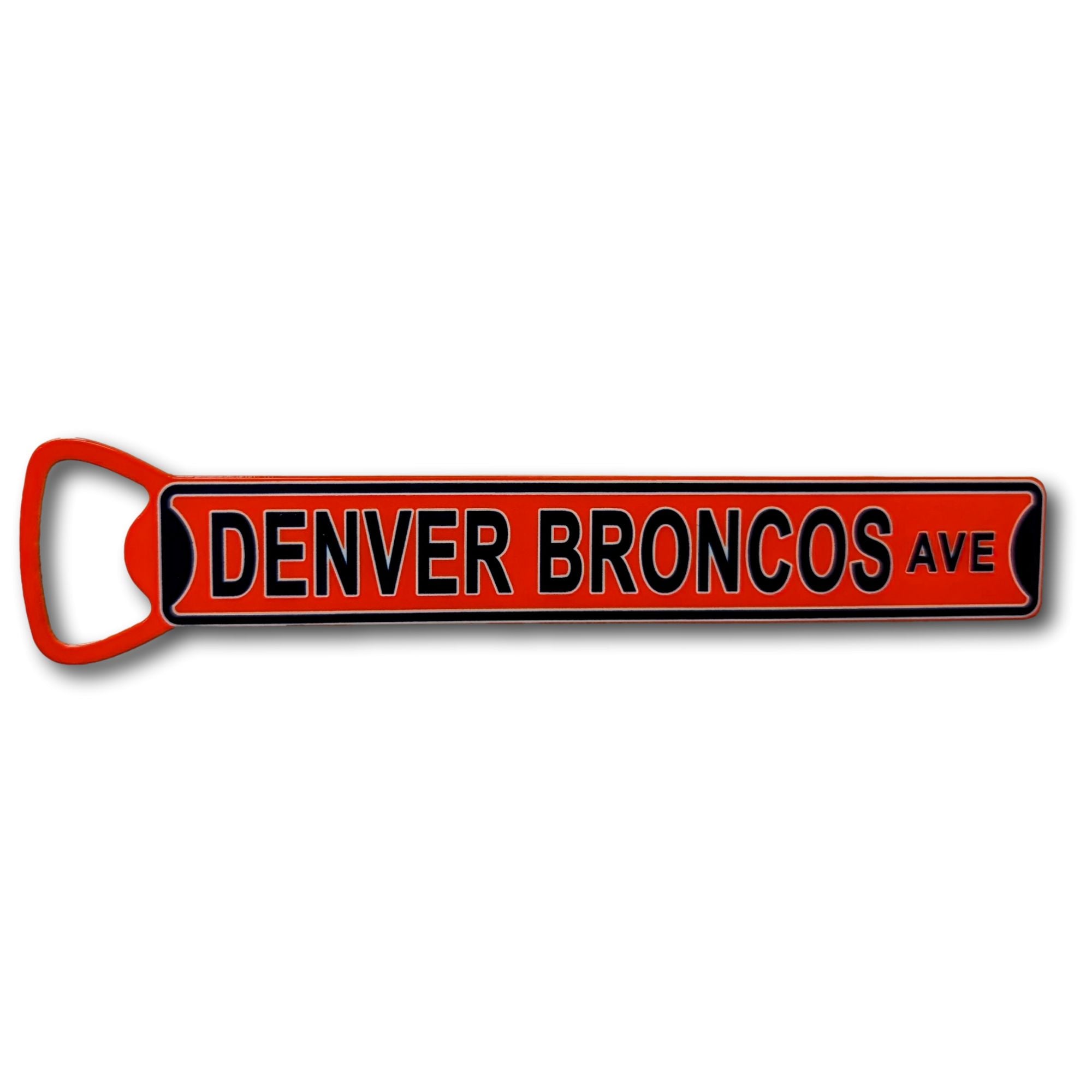 Denver Broncos Ave ORANGE - Steel Bottle Opener