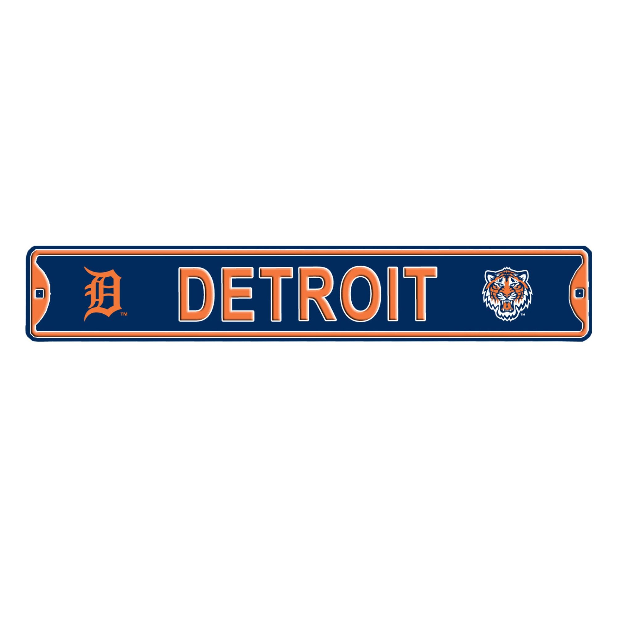 Detroit Tigers -CITY LOGO- Steel Embossed MLB Mini Street Sign