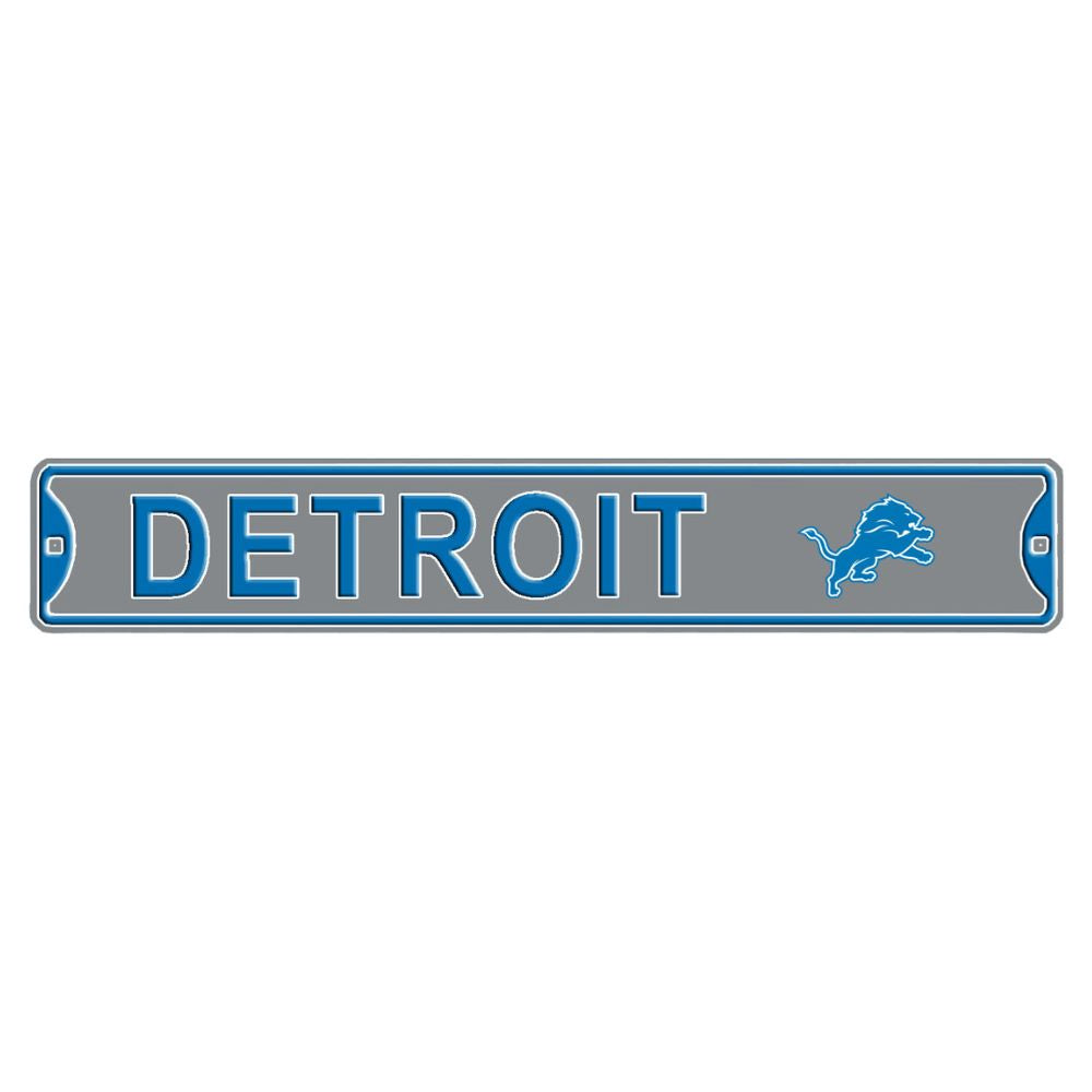 Detroit Lions Logo - CITY LOGO- Steel Embossed NFL Mini Street Sign