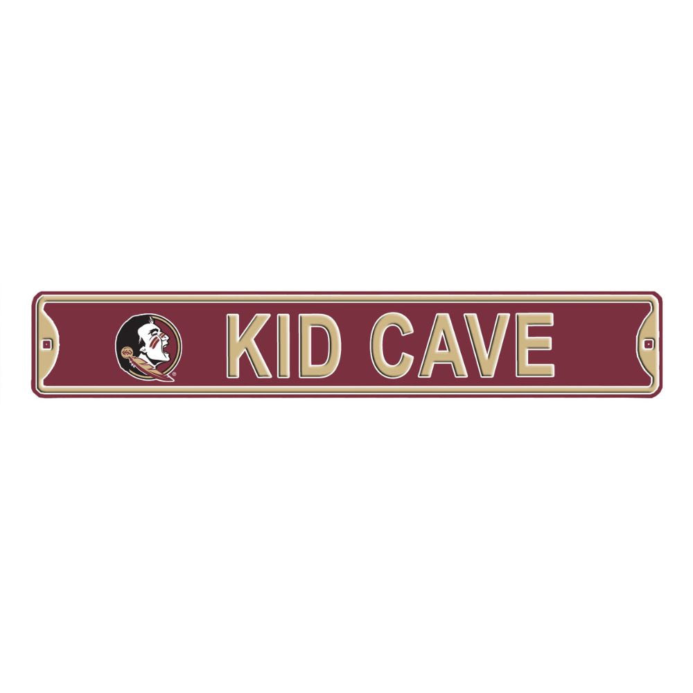 Florida State Seminoles - KID CAVE -Steel Embossed NCAA Mini Street Sign