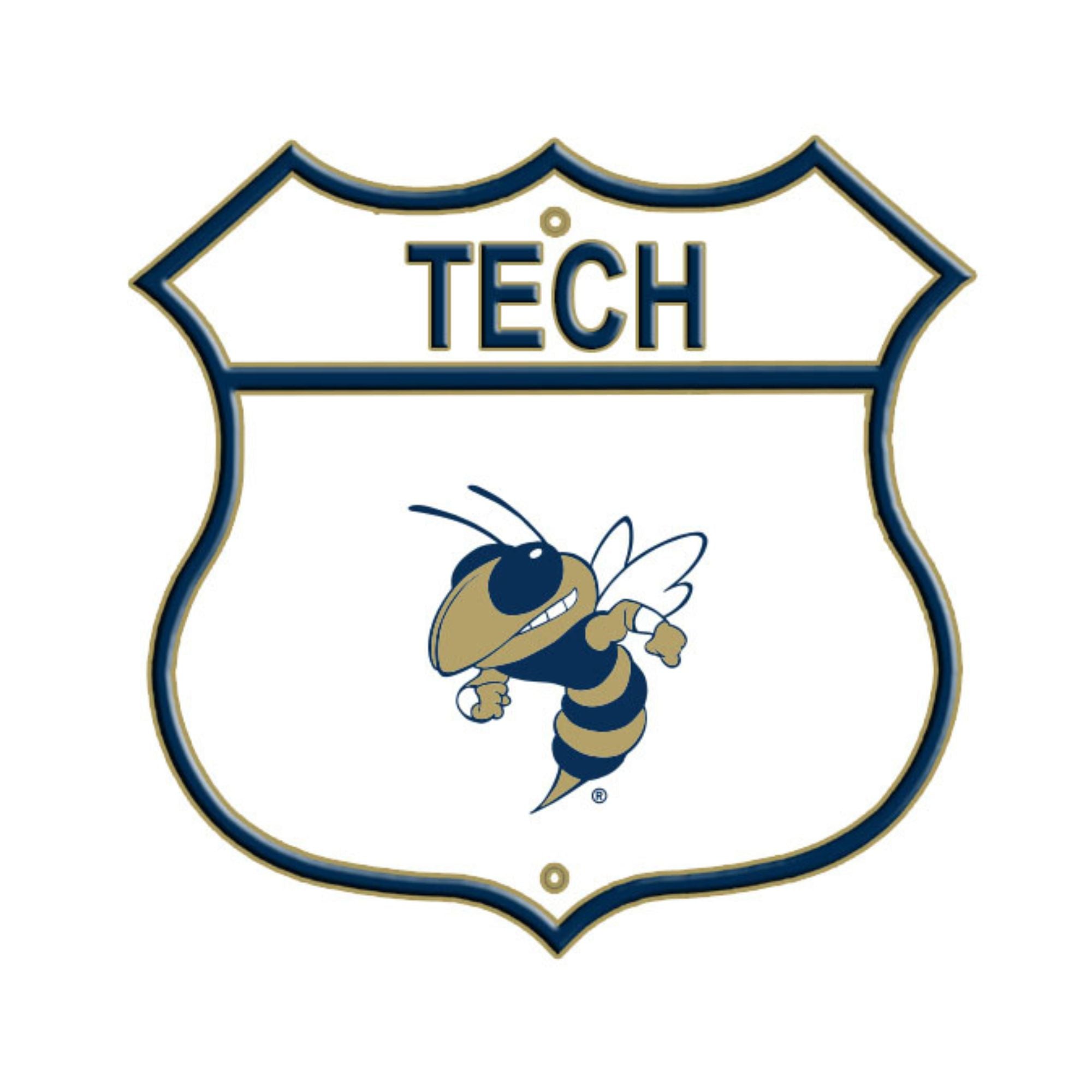 Georgia Tech Embossed Steel Route Sign