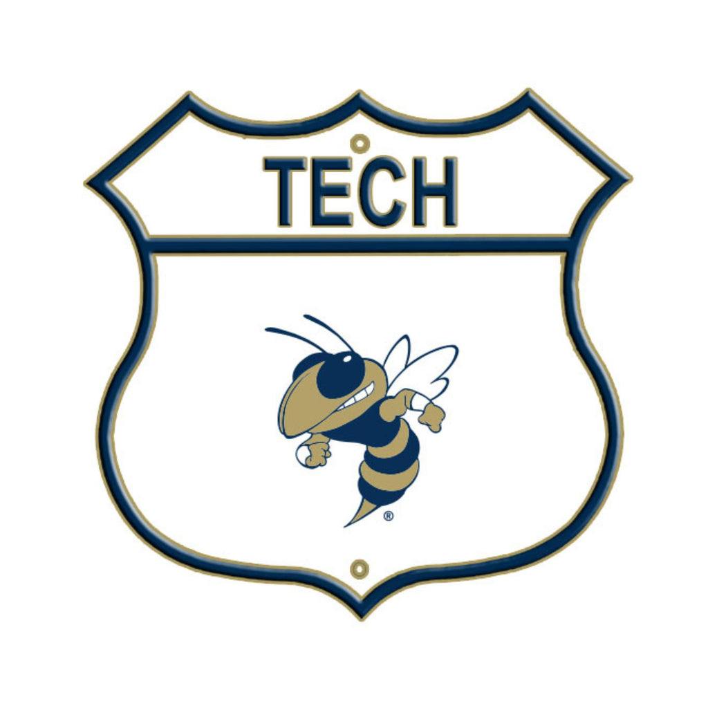 Georgia Tech Embossed Steel Route Sign – authenticstreetsigns