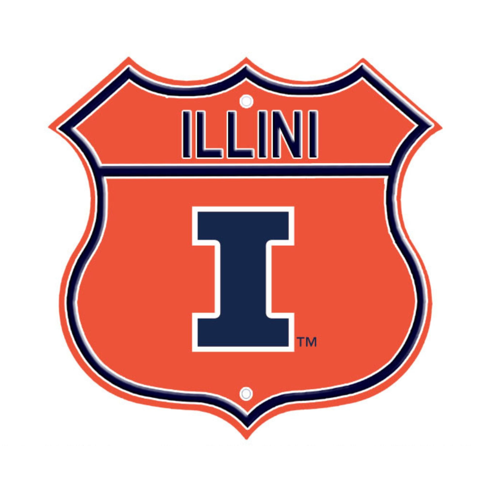 Illinois Fighting Illini Embossed Steel Route Sign
