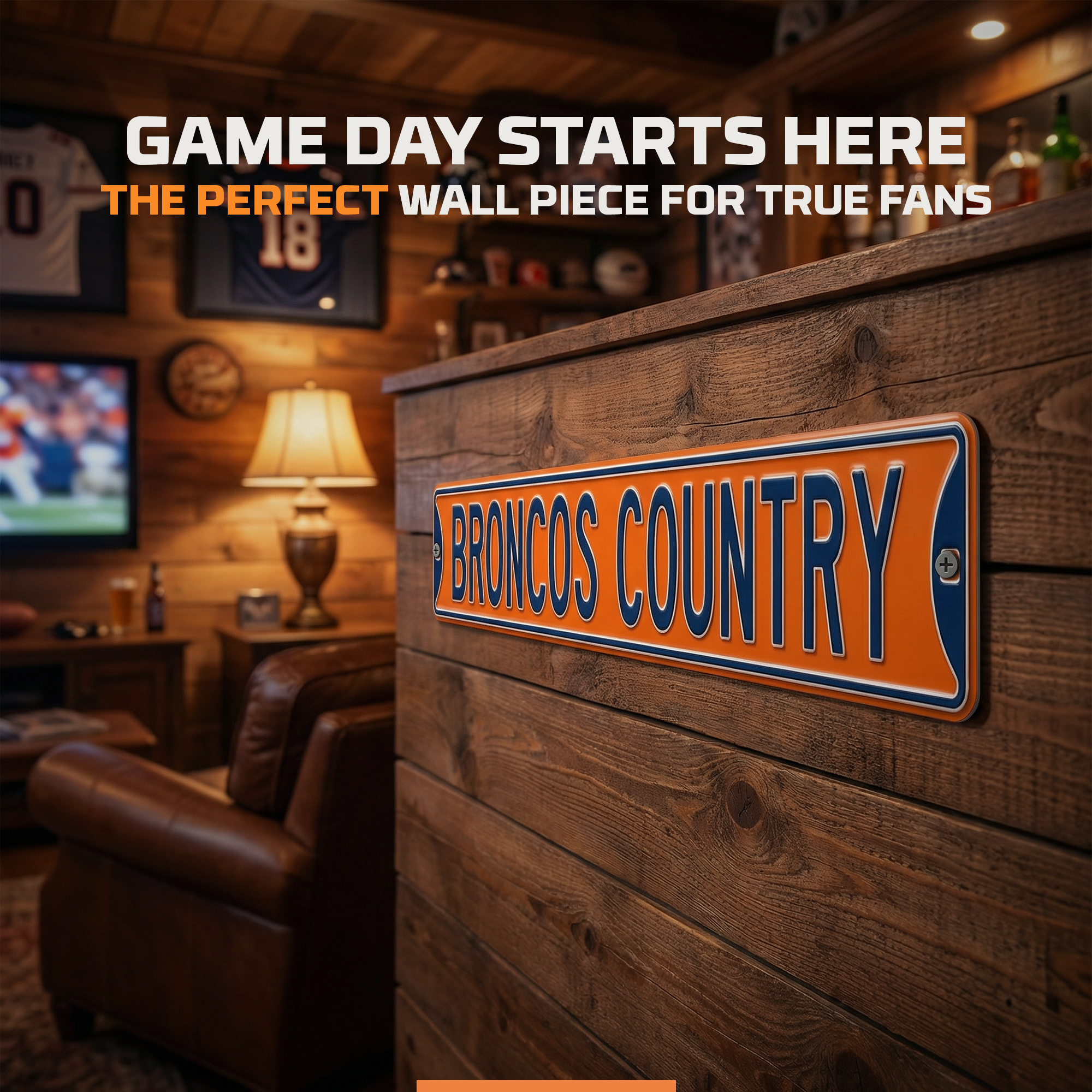 Denver Broncos - BRONCOS COUNTRY - Embossed Steel Street Sign