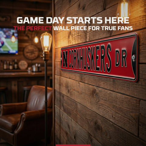 Nebraska Cornhuskers - CORNHUSKERS DR. - Embossed Steel Street Sign