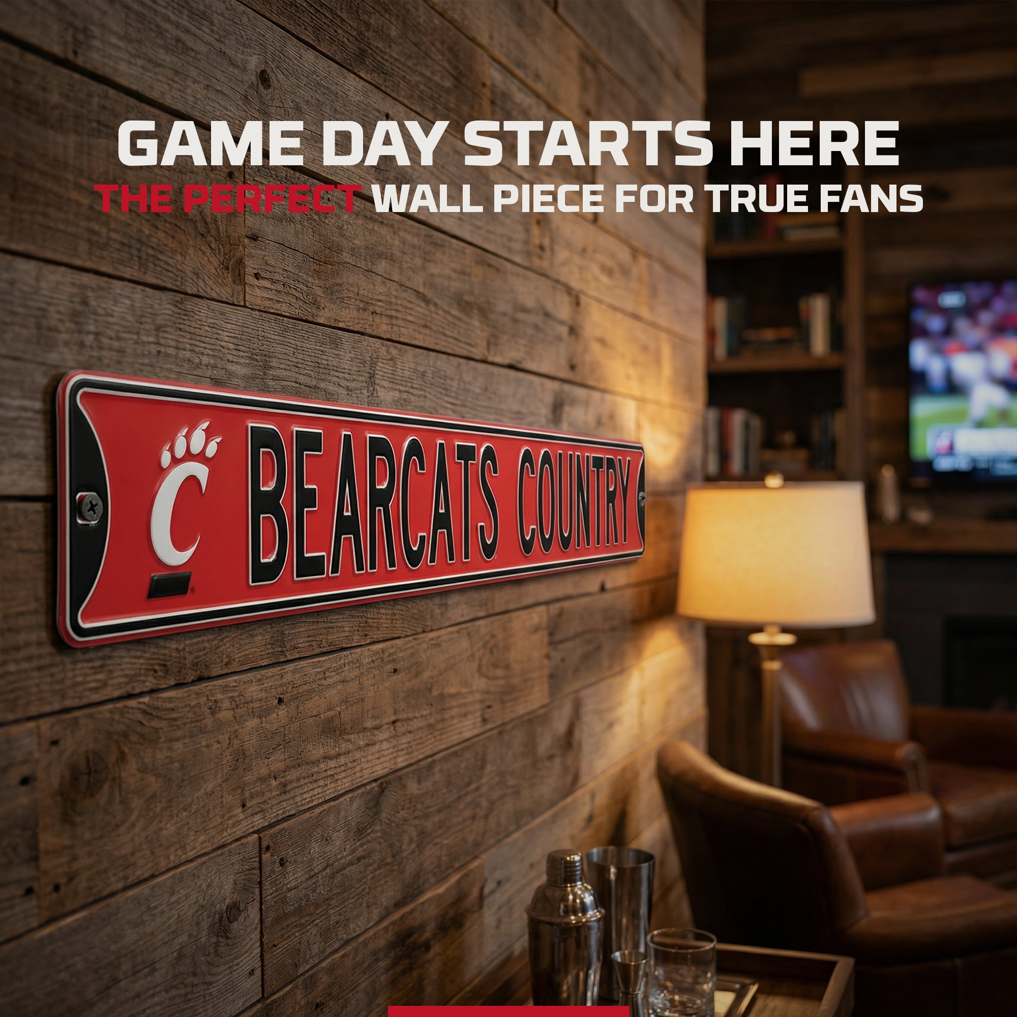 Cincinnati Bearcats - BEARCAT COUNTRY - Logo - Embossed Steel Street Sign