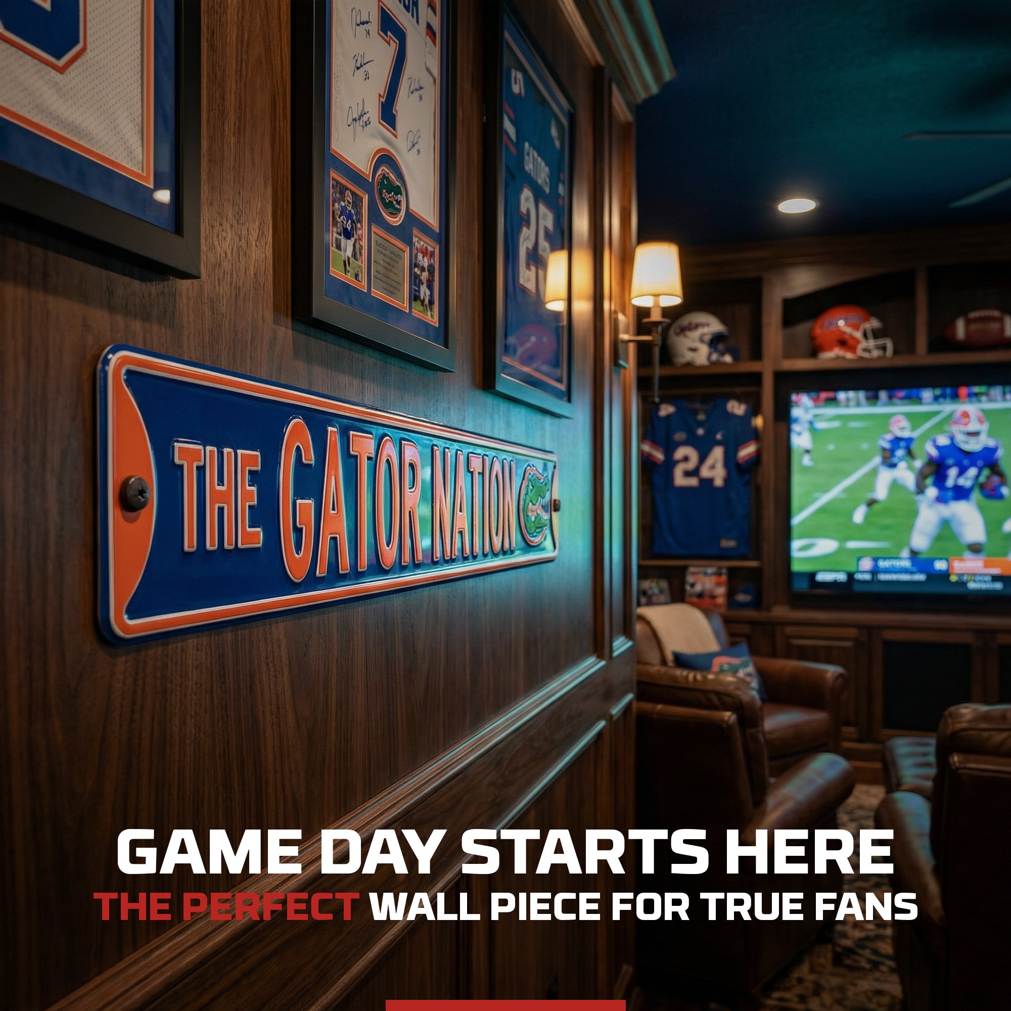 Florida Gators - THE GATOR NATION - Logo - Embossed Steel Street Sign