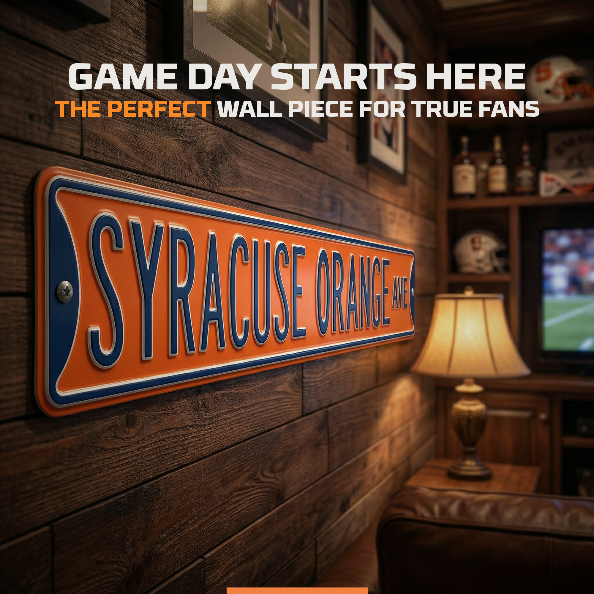 Syracuse Orange - SYRACUSE ORANGE AVE - Embossed Steel Street Sign