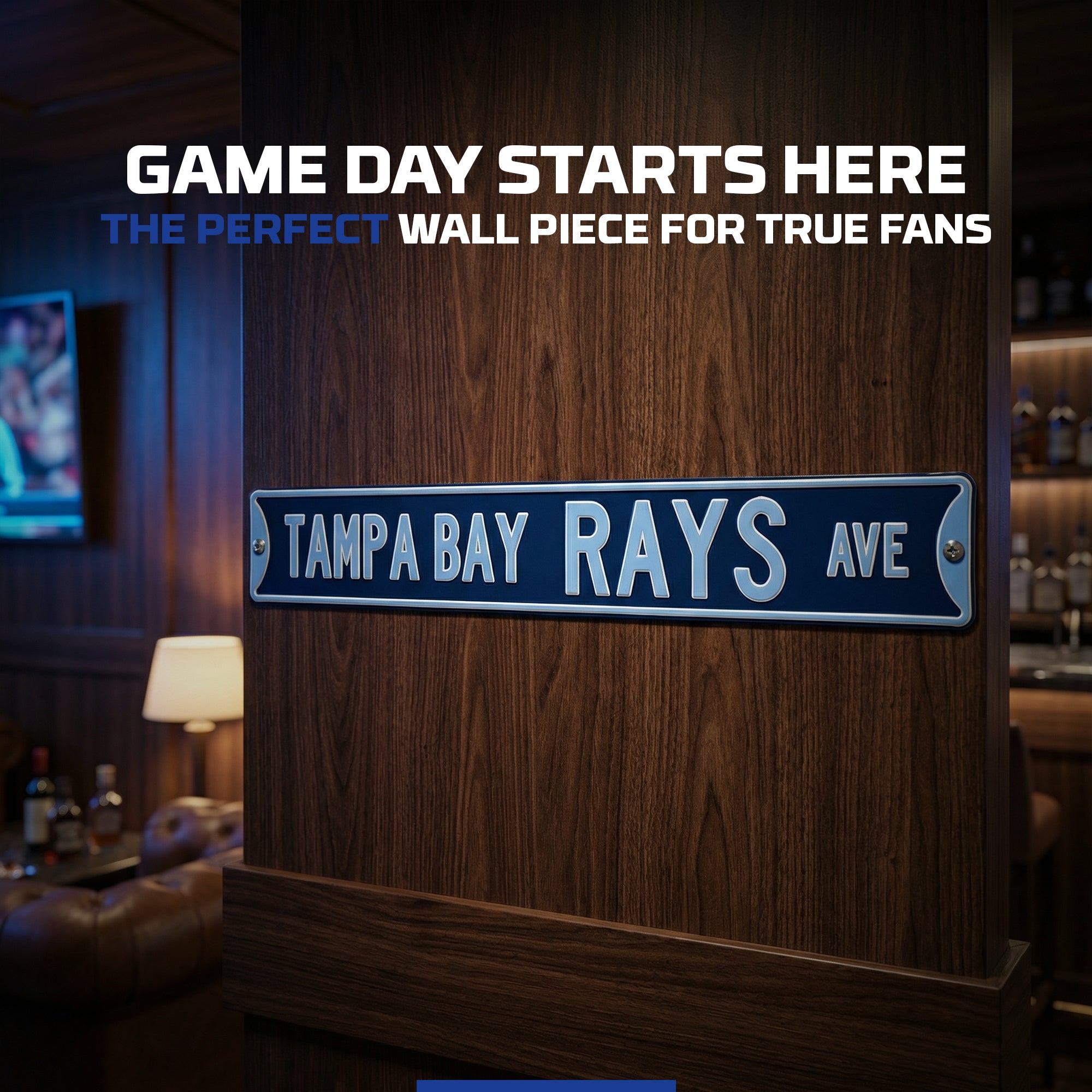 Tampa Bay Rays - TAMPA BAY RAYS AVE - Embossed Steel Street Sign