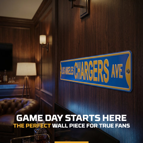 Los Angeles Chargers Ave - Embossed Steel Street Sign