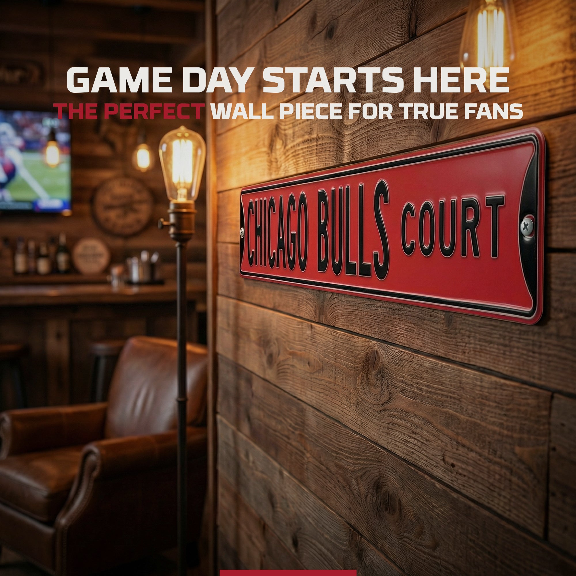 Chicago Bulls - CHICAGO BULLS CT - Embossed Steel Street Sign