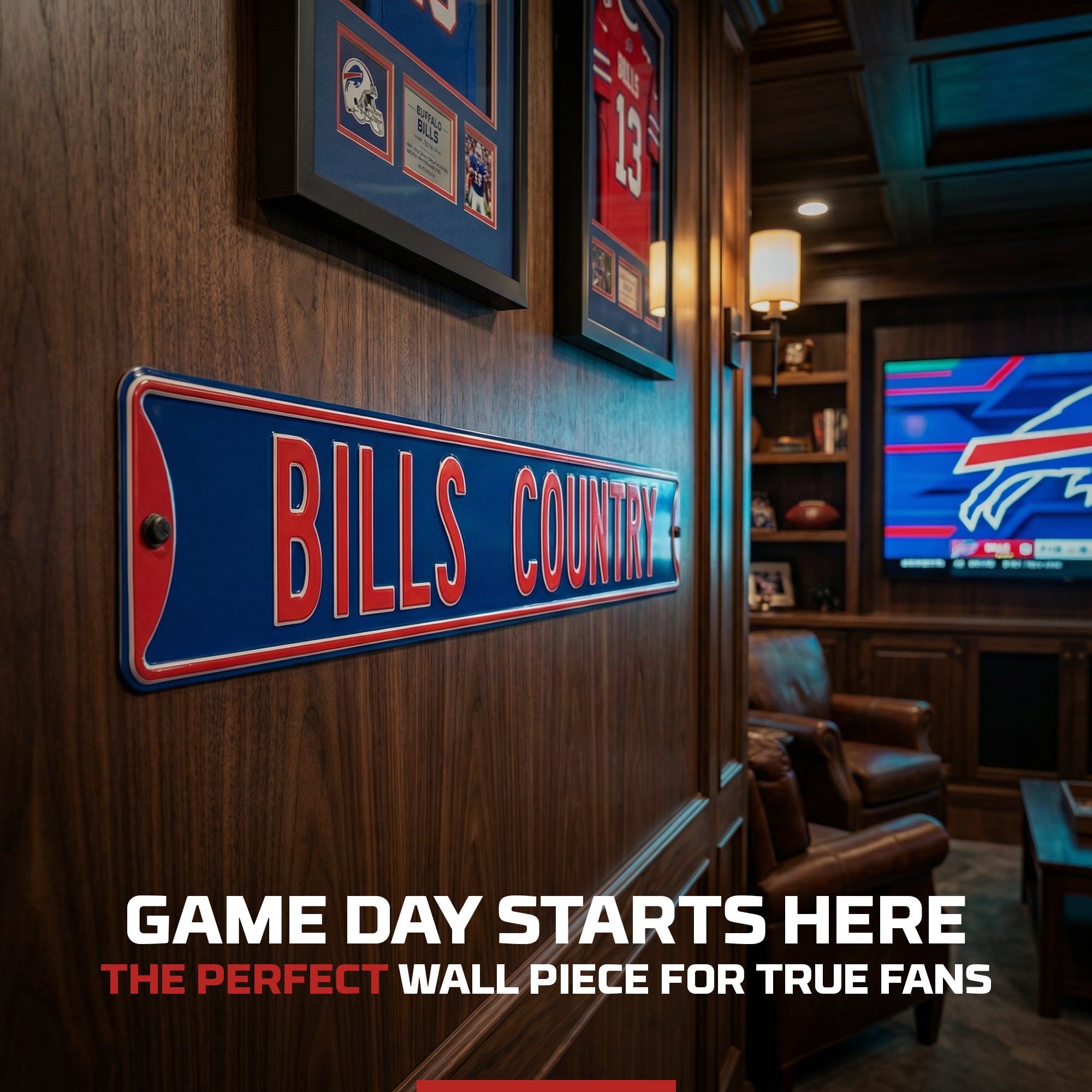 Buffalo Bills - BILLS COUNTRY - Embossed Steel Street Sign