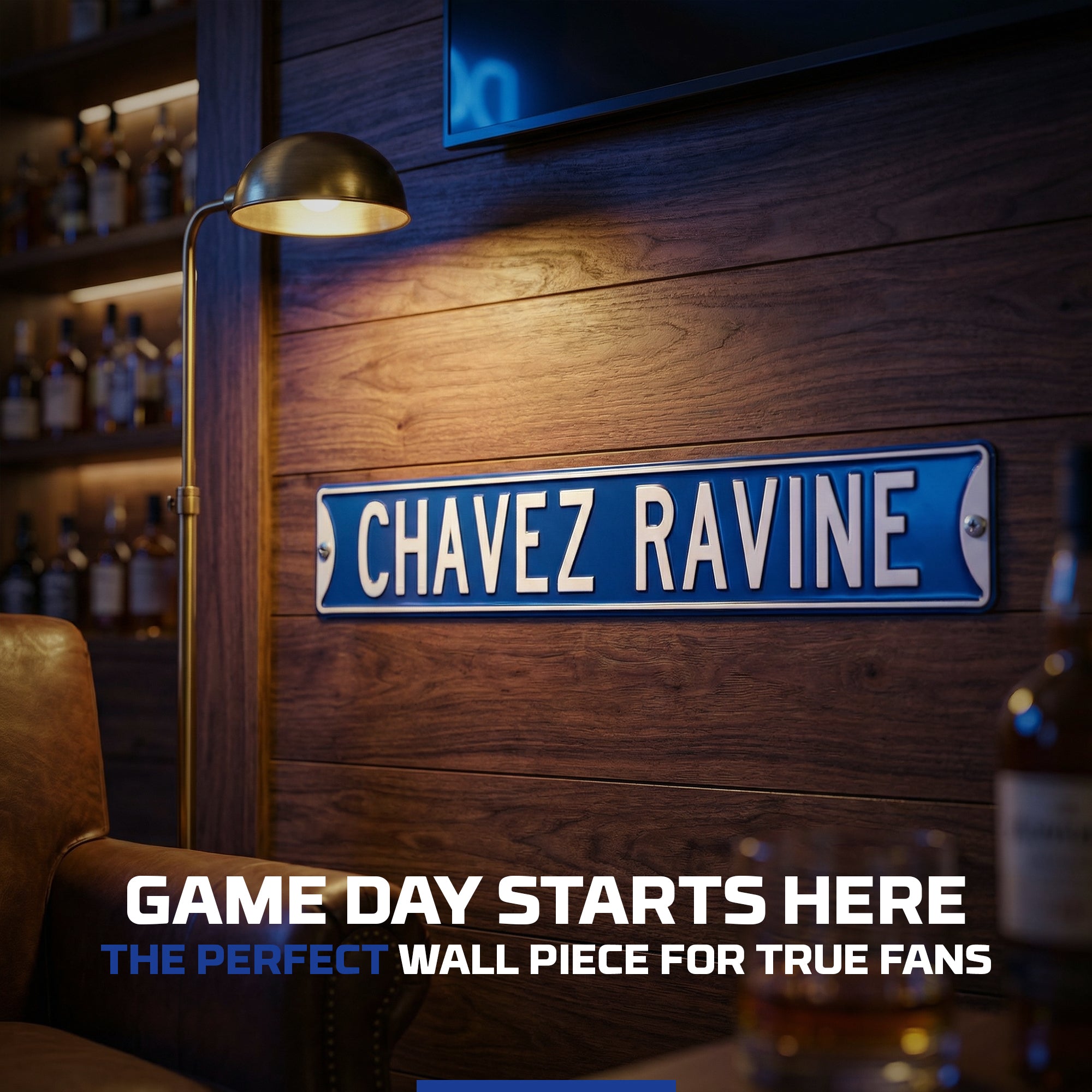 Los Angeles Dodgers - CHAVEZ RAVINE - Embossed Steel Street Sign